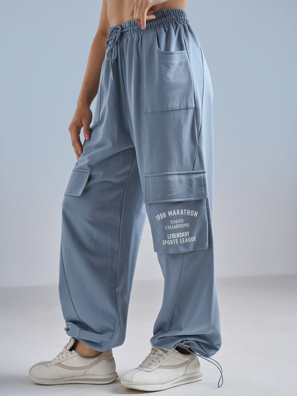 Street By Tokyo Talkies Women Blue Regular Fit Track Pant - Blue - Image 4