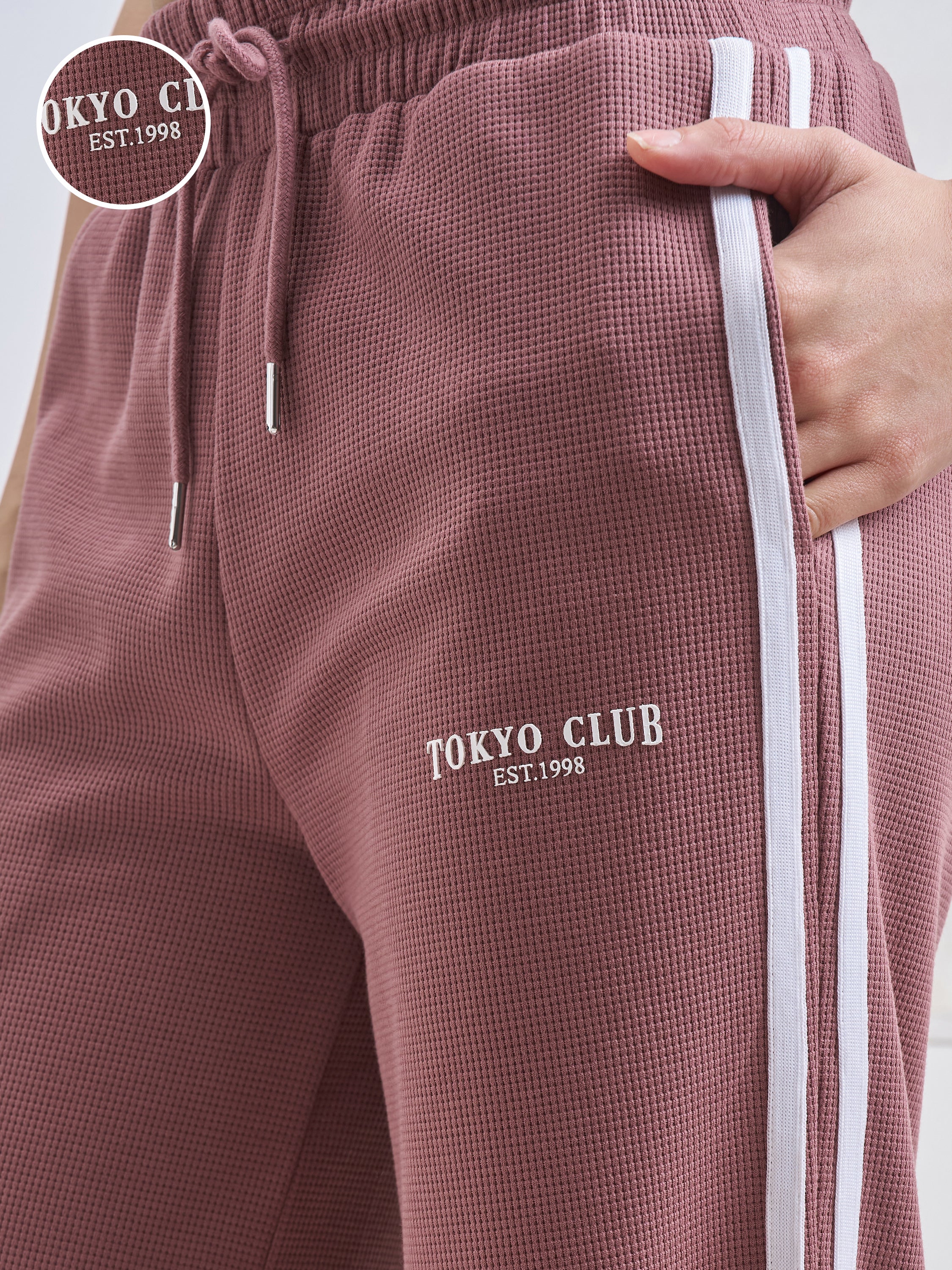 Street By Tokyo Talkies Women Mauve Relaxed Fit Track Pant - Mauve - Image 5