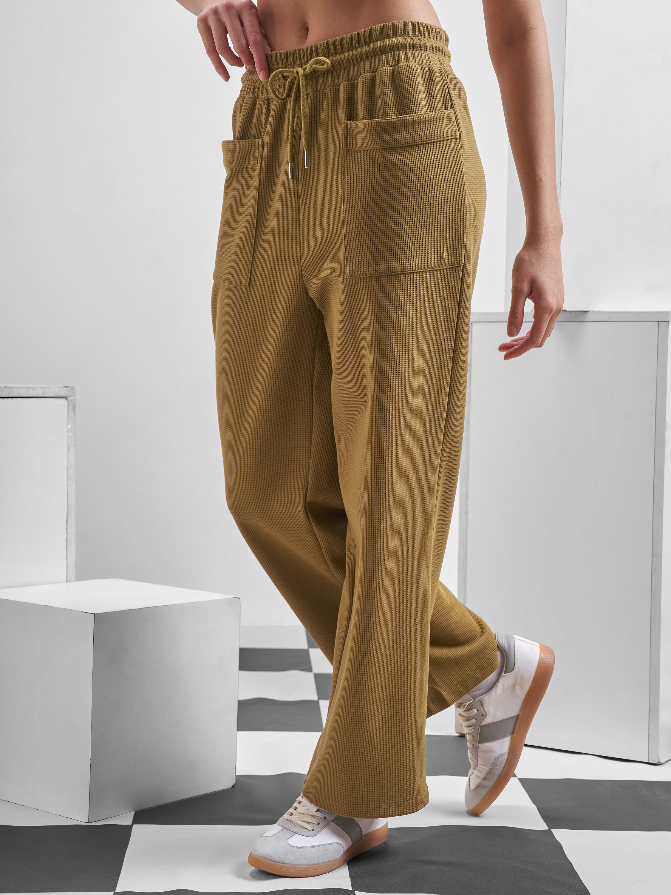 Street By Tokyo Talkies Women Brown Relaxed Fit Track Pant - Brown - Image 4
