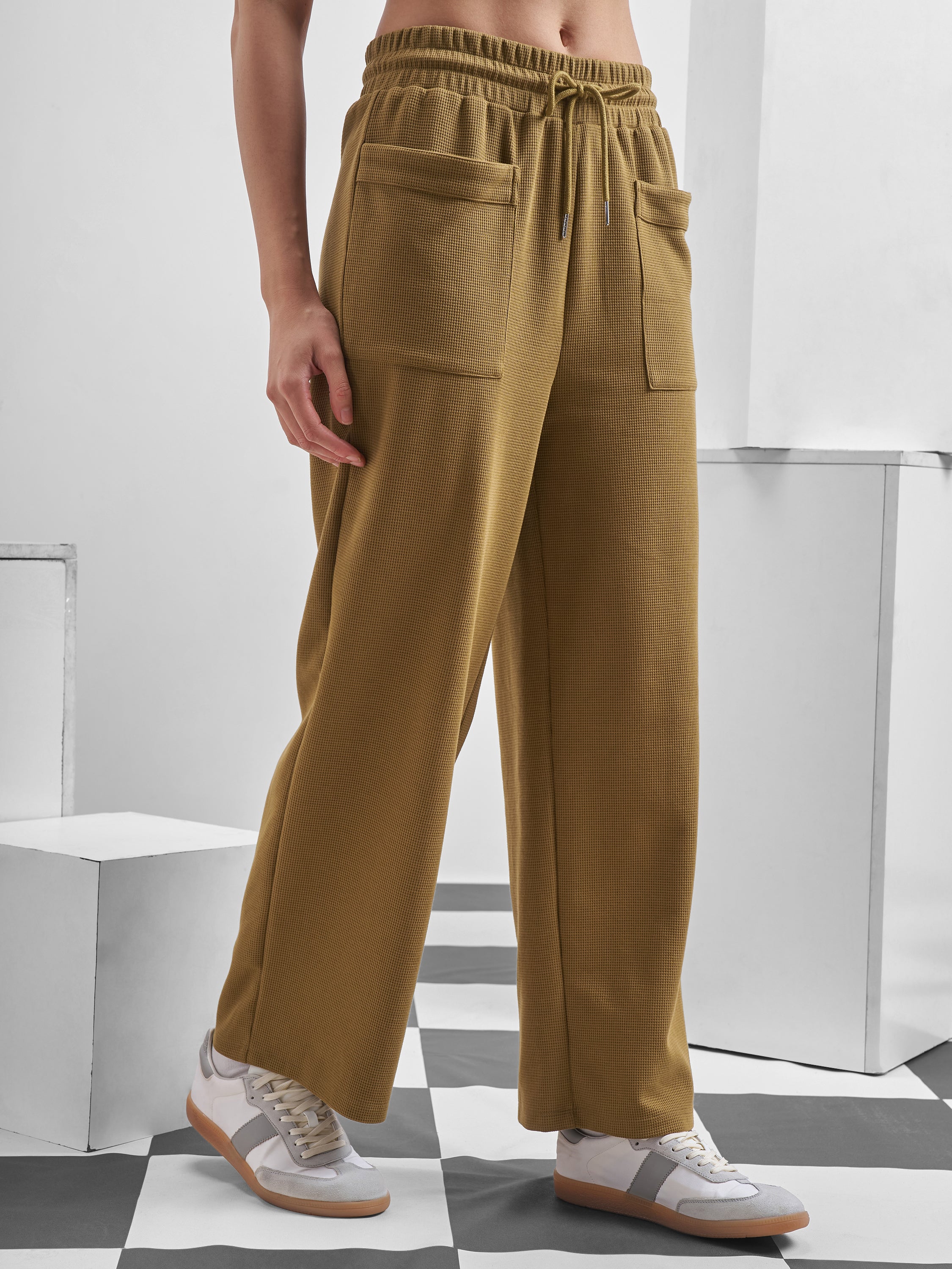 Street By Tokyo Talkies Women Brown Relaxed Fit Track Pant - Brown - Image 6