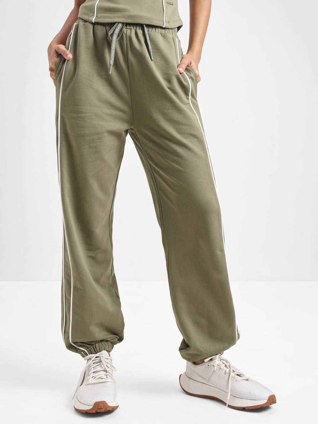 Street By Tokyo Talkies Women Olive Baggy Track Pant - Olive - Image 1