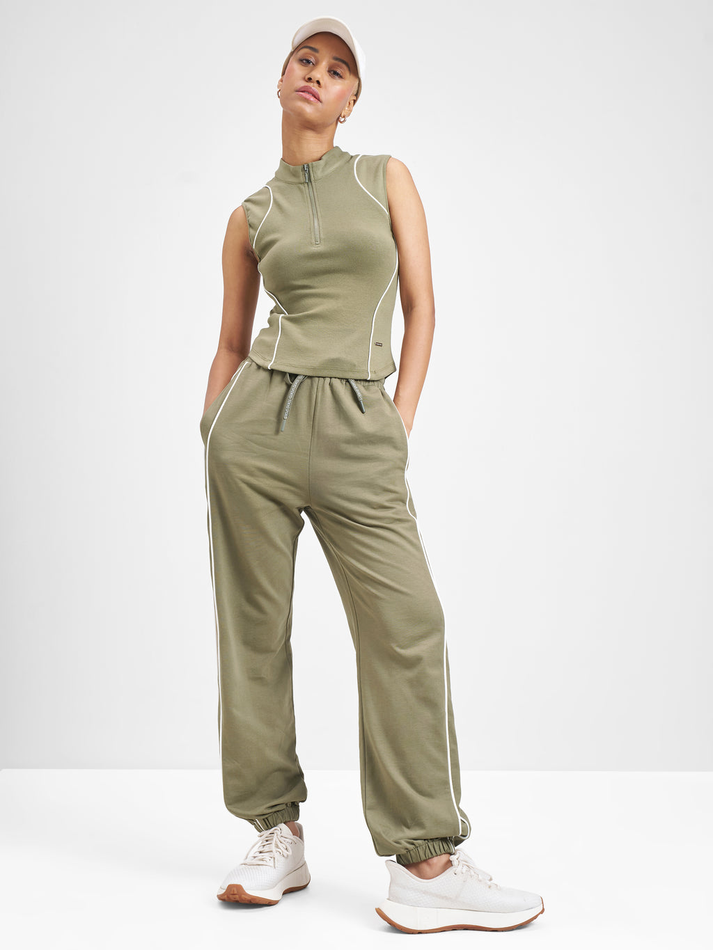 Street By Tokyo Talkies Women Olive Baggy Track Pant - Olive - Image 2