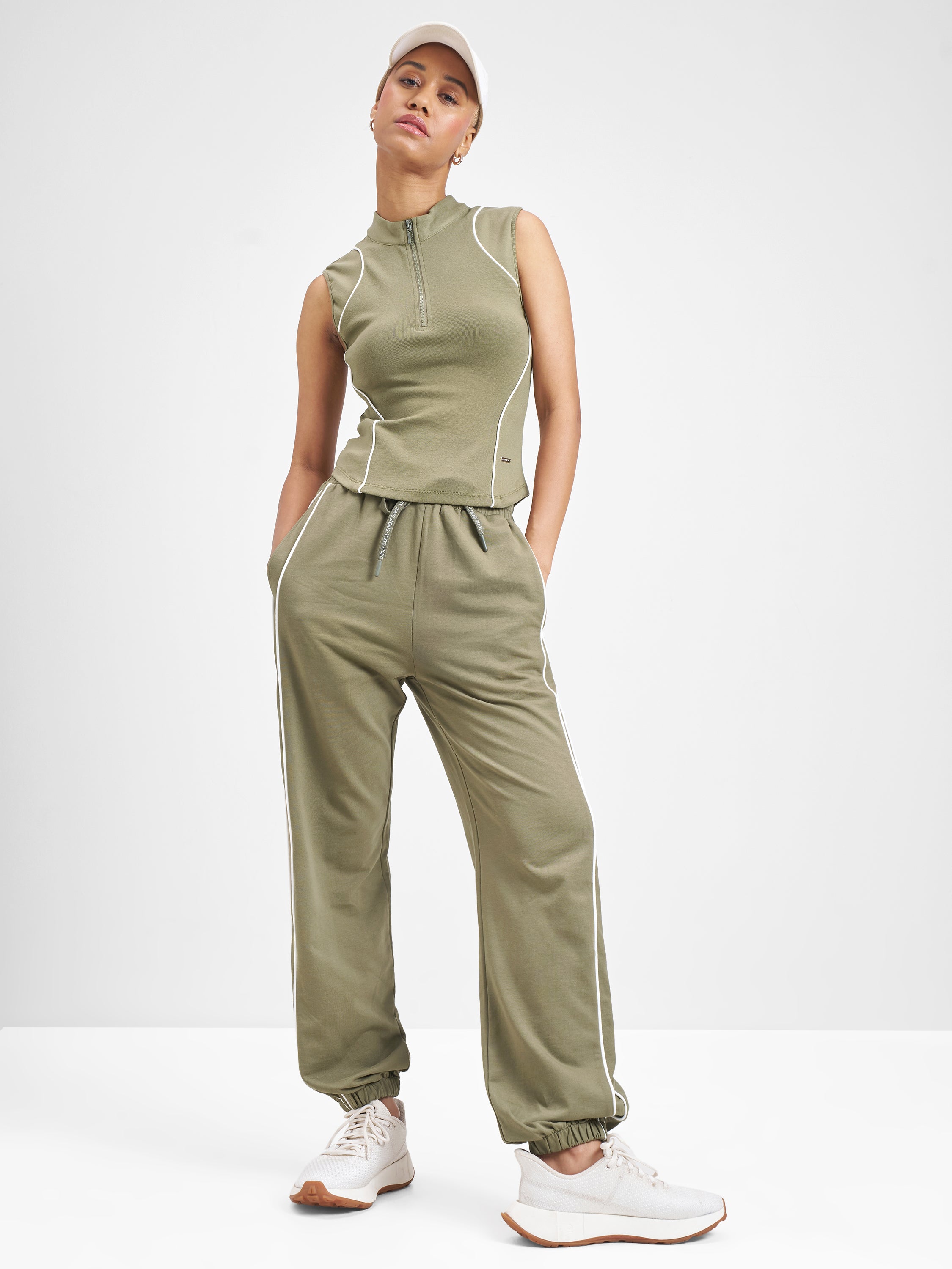 Street By Tokyo Talkies Women Olive Baggy Track Pant - Olive - Image 2