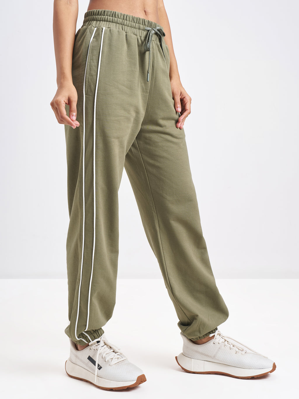 Street By Tokyo Talkies Women Olive Baggy Track Pant - Olive - Image 6