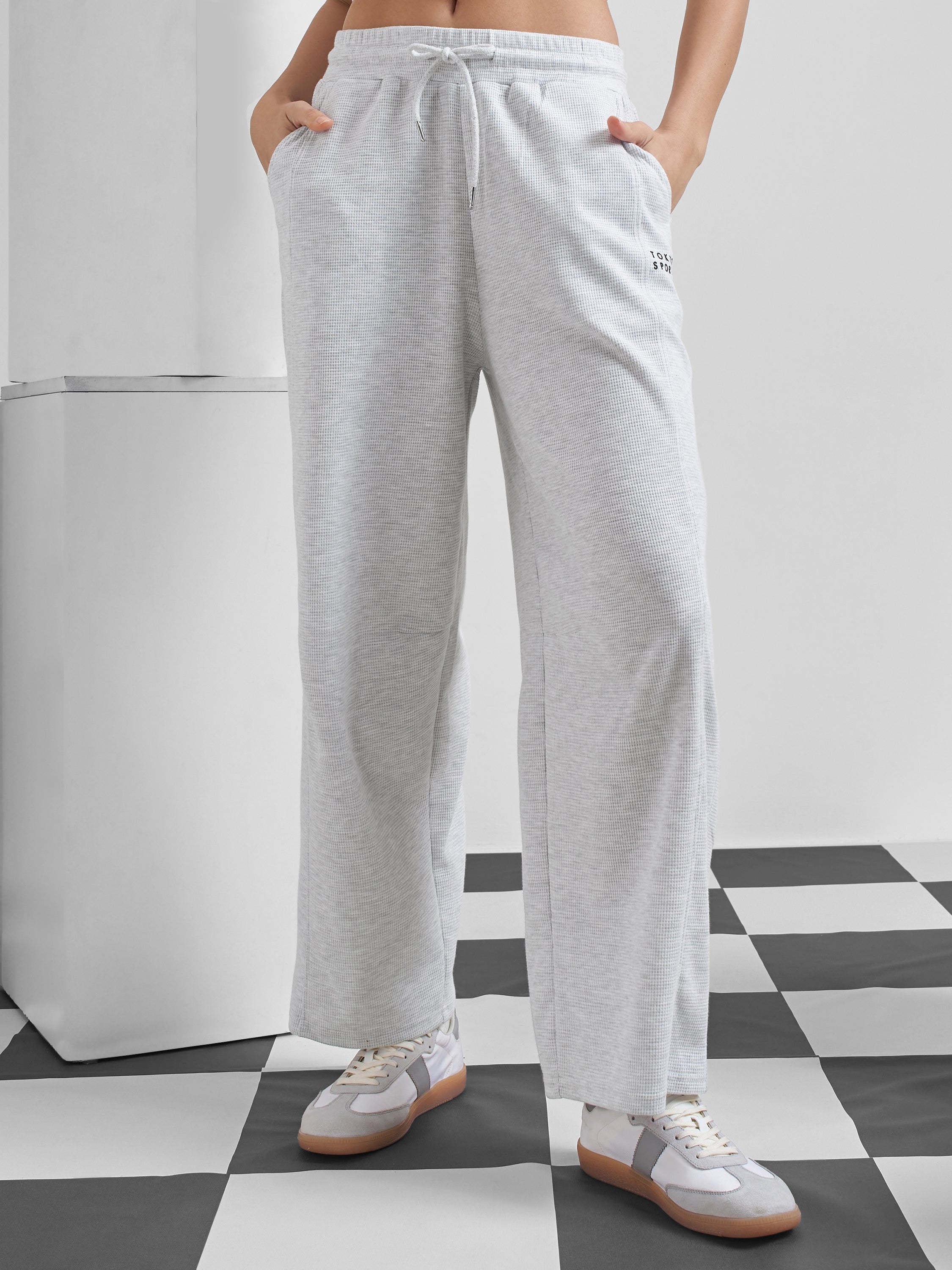 Street By Tokyo Talkies Women Grey Relaxed Fit Track Pant - Grey - Image 1