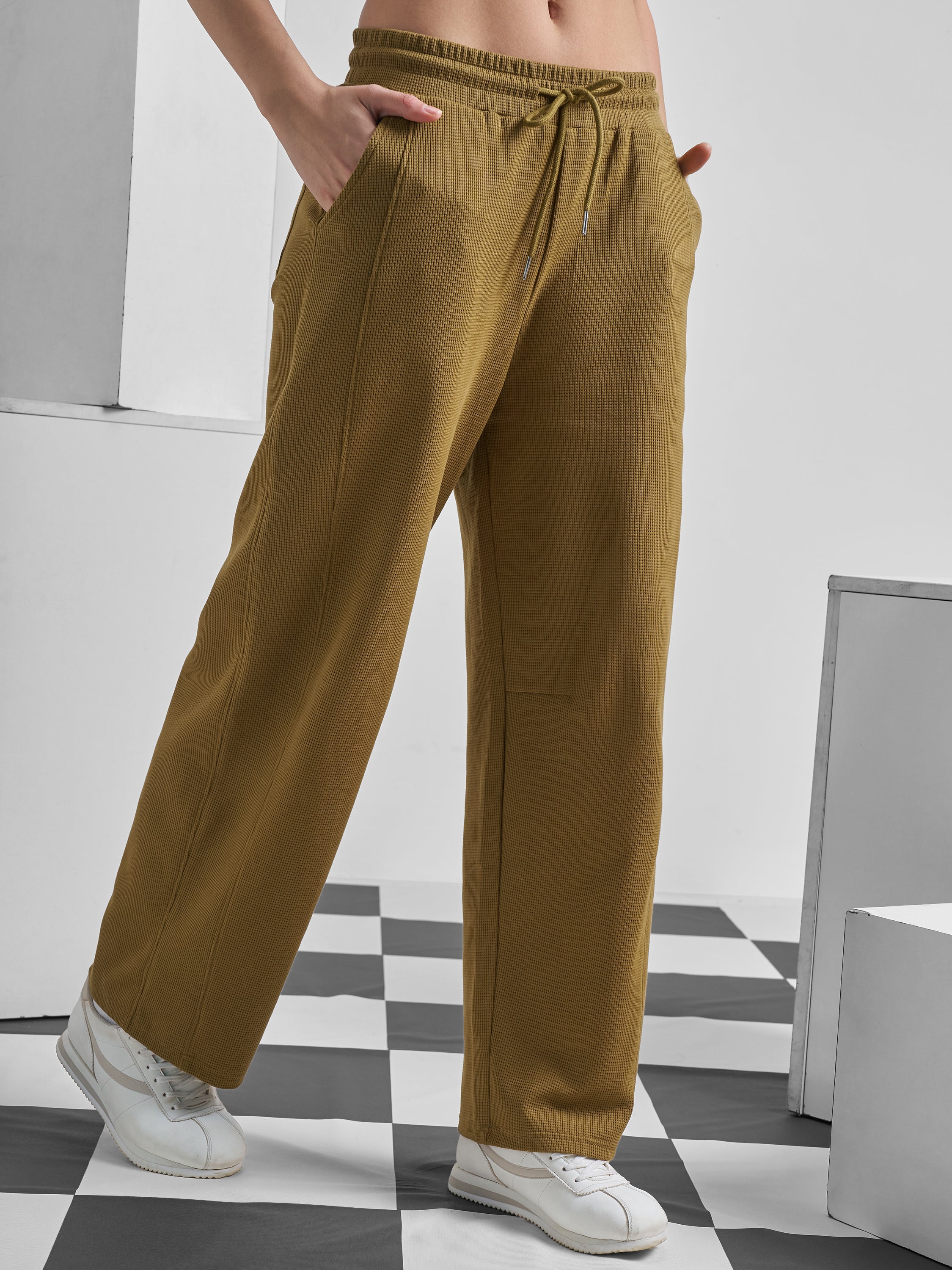 Street By Tokyo Talkies Women Brown Relaxed Fit Track Pant - Brown - Image 6