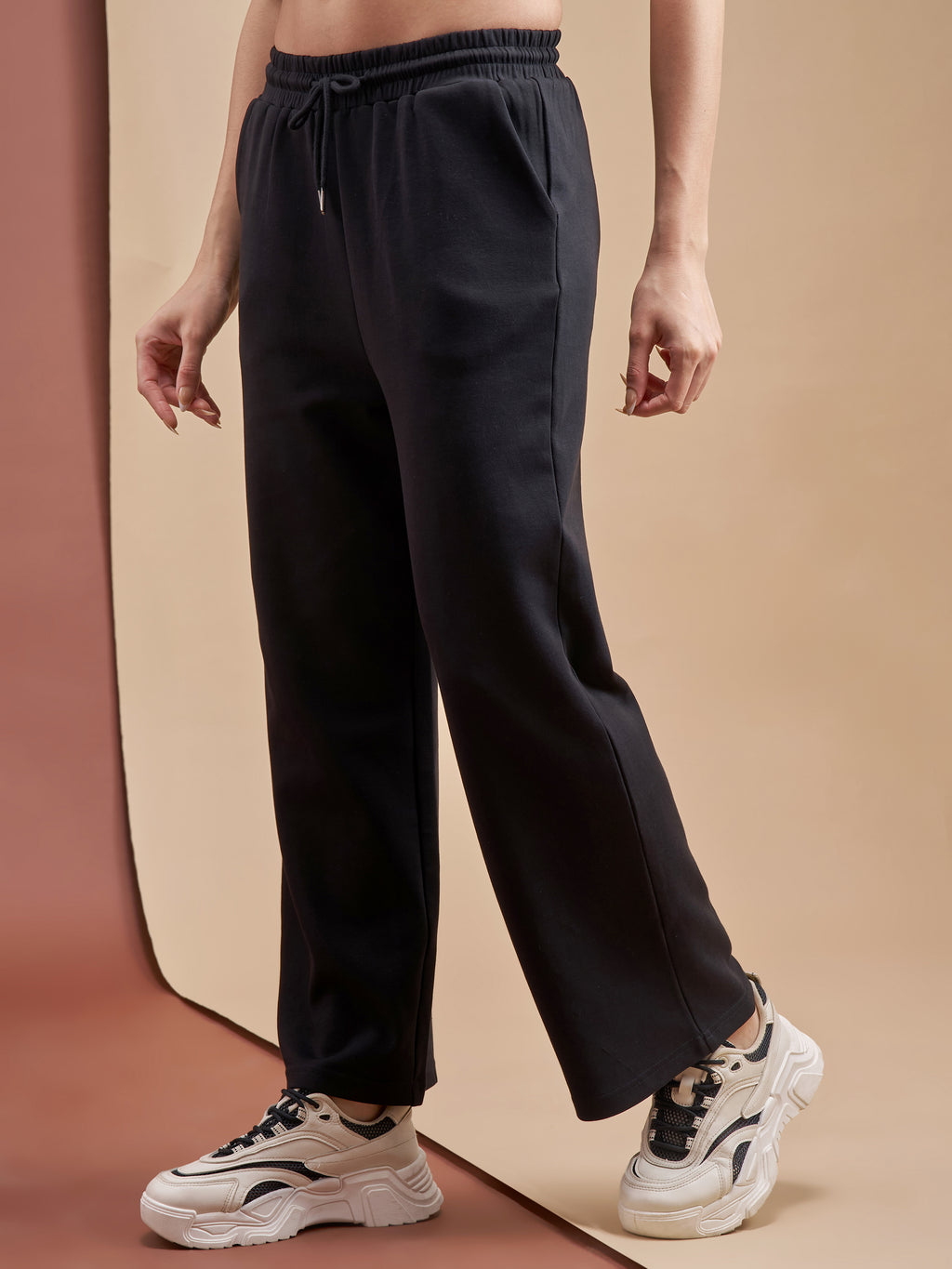 Street By Tokyo Talkies Women Black Relaxed Fit Track Pant - Black - Image 4