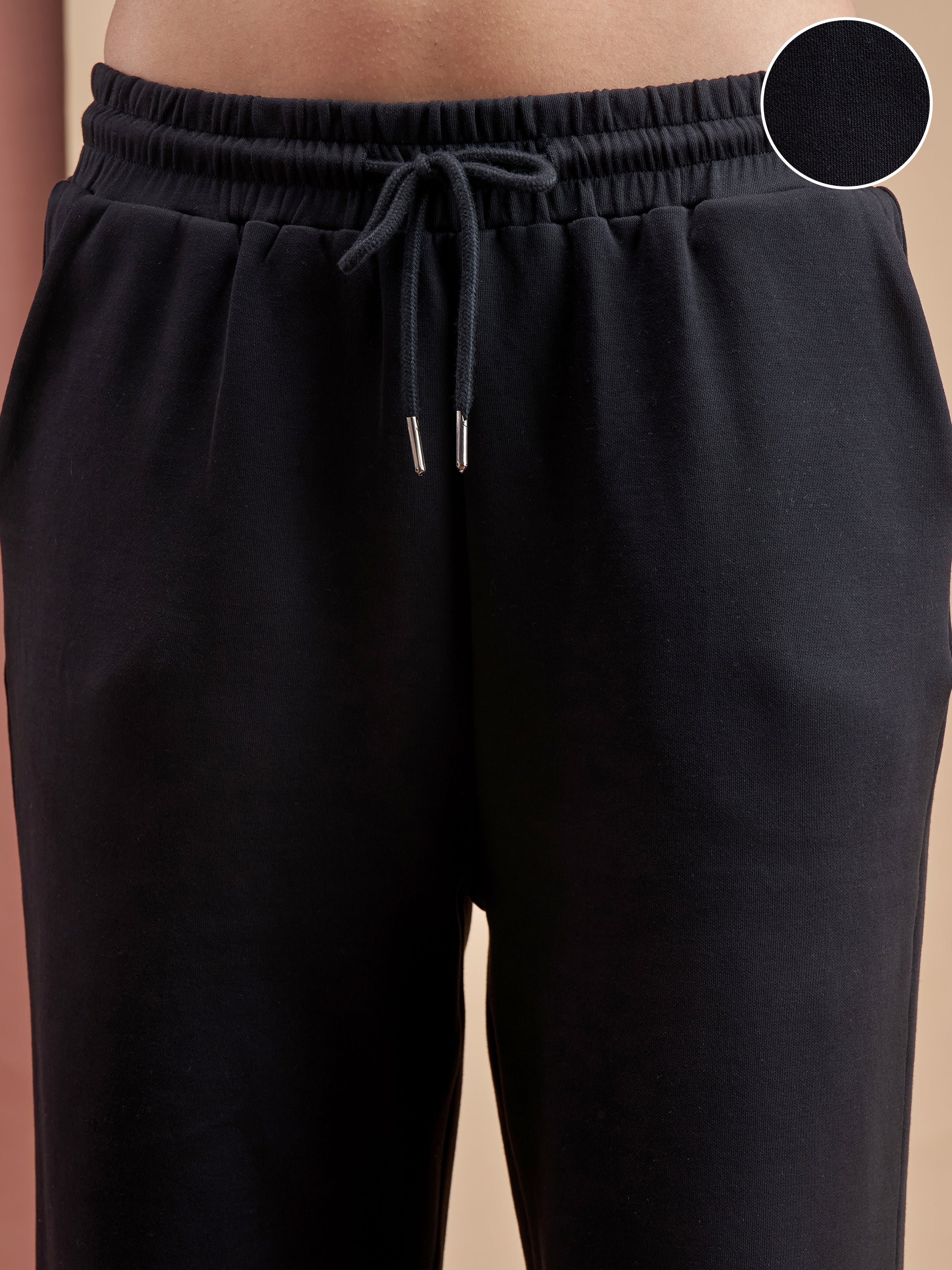 Street By Tokyo Talkies Women Black Relaxed Fit Track Pant - Black - Image 5