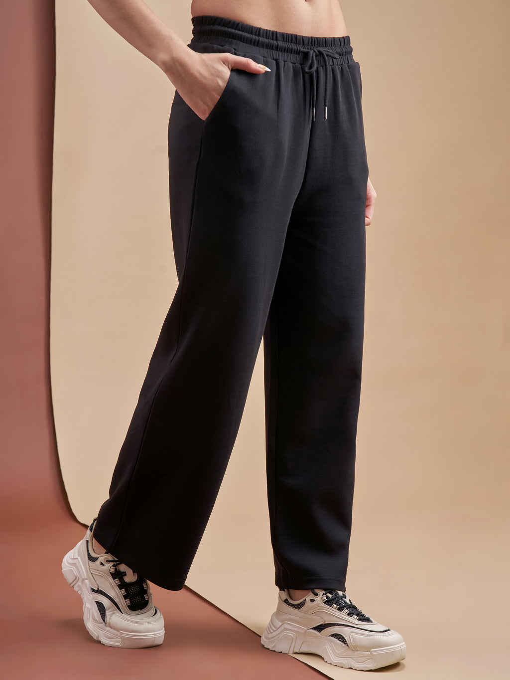 Street By Tokyo Talkies Women Black Relaxed Fit Track Pant - Black - Image 6