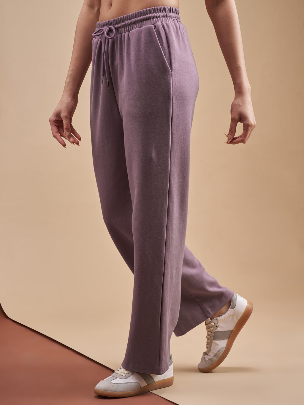 Street By Tokyo Talkies Women Purple Relaxed Fit Track Pant - Purple - Image 4