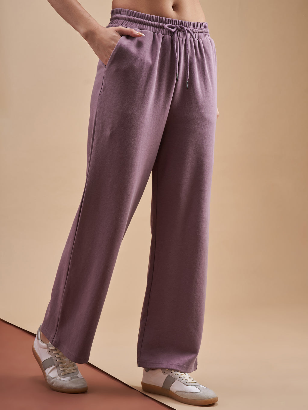 Street By Tokyo Talkies Women Purple Relaxed Fit Track Pant - Purple - Image 6
