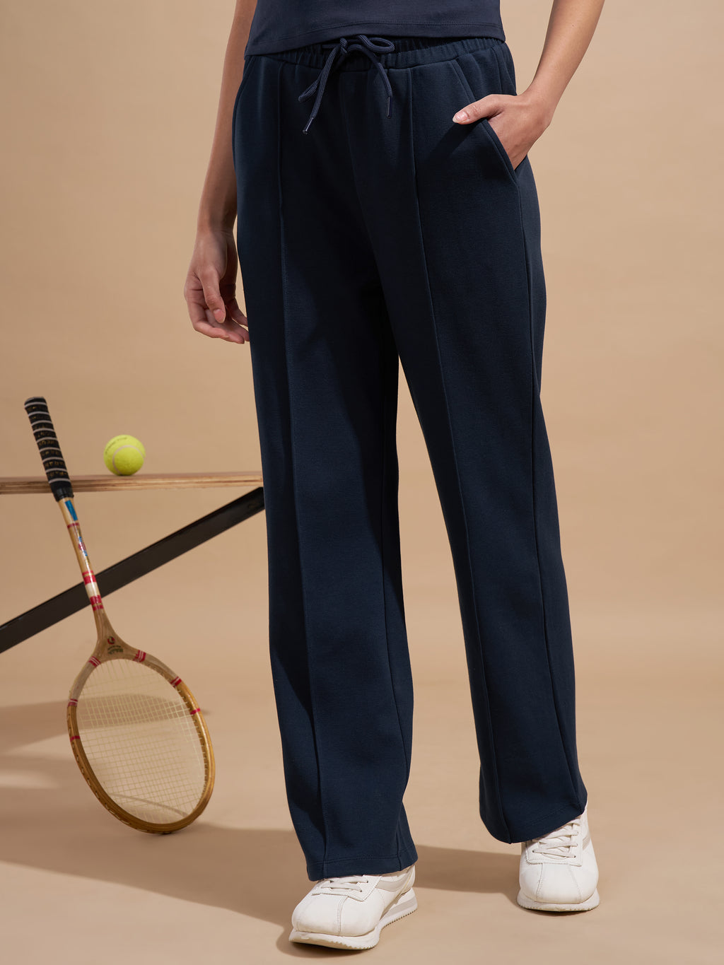 Tokyo Talkies Women Navy Blue Regular Fit Track Pant