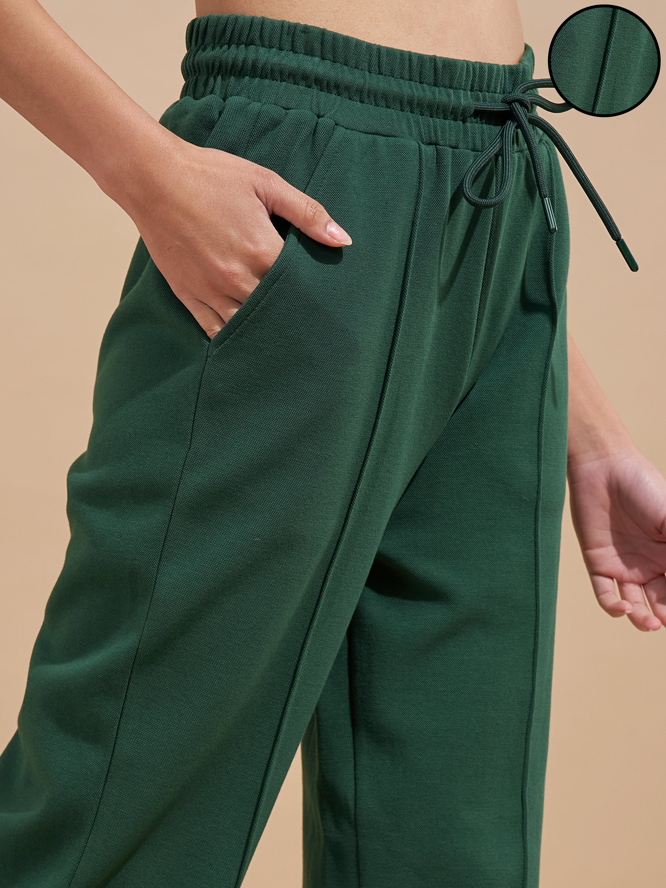 Tokyo Talkies Women Green Regular Fit Track Pant