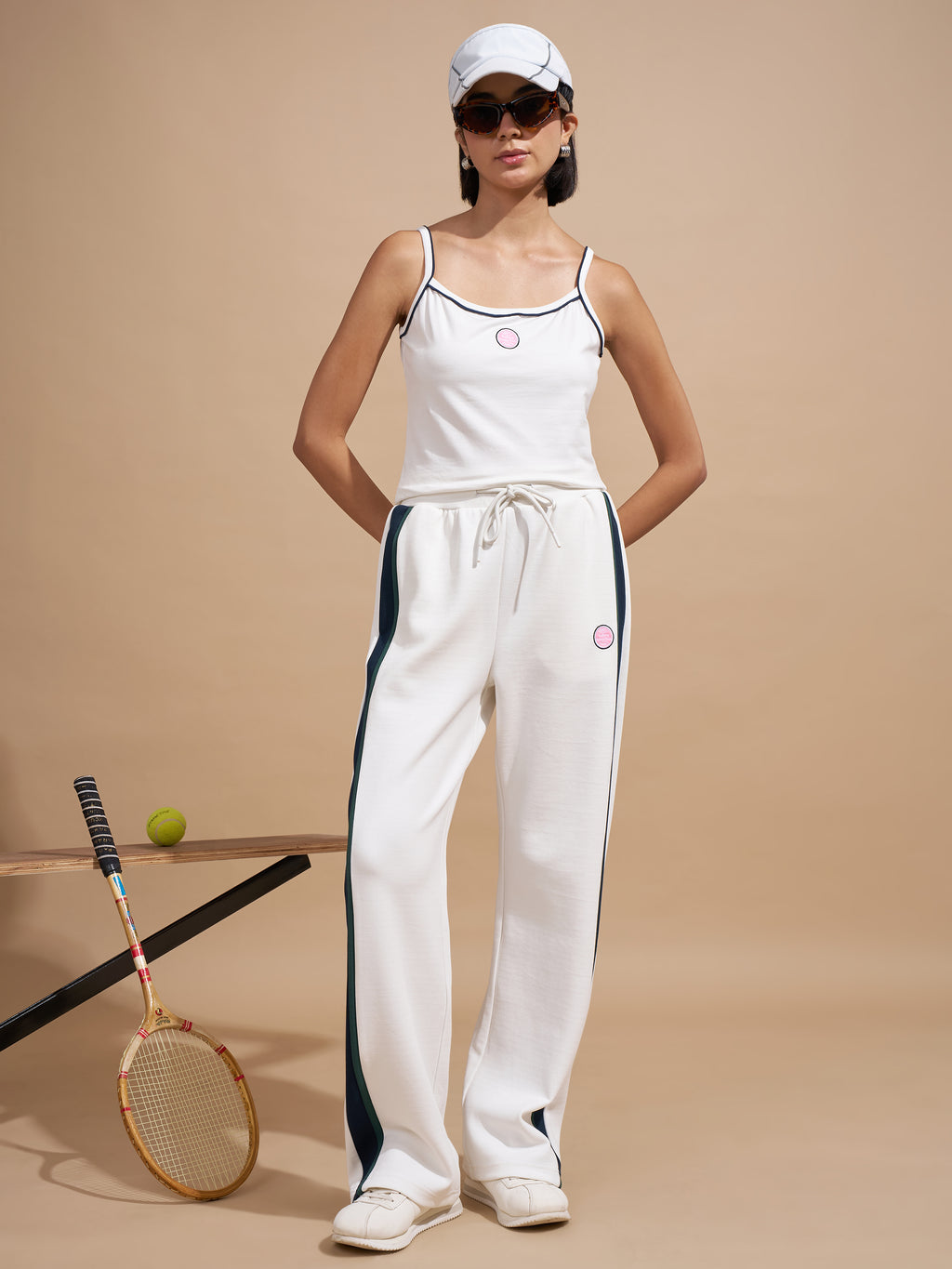 Tokyo Talkies Women White Relaxed Fit Track Pant