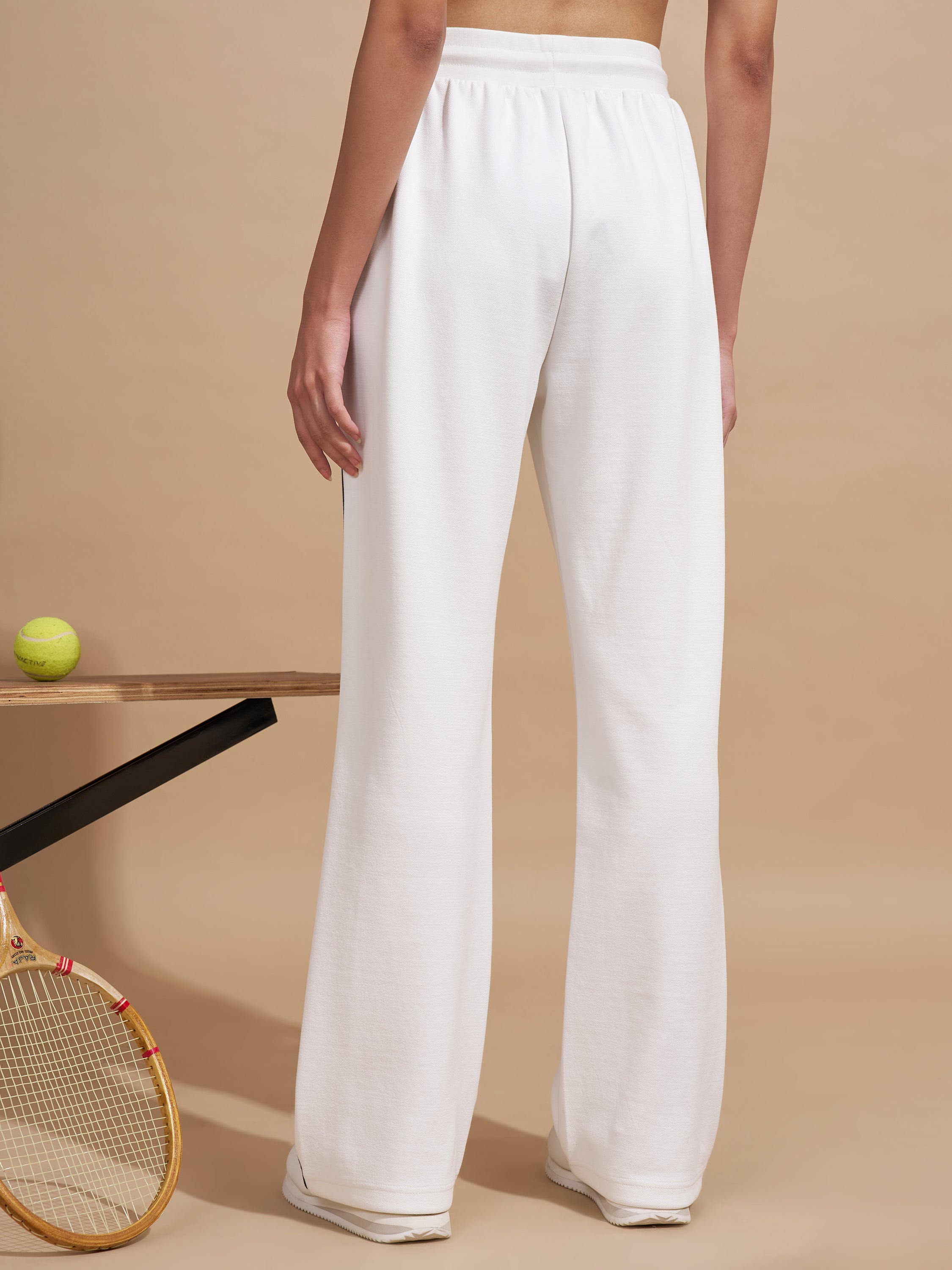 Tokyo Talkies Women White Relaxed Fit Track Pant