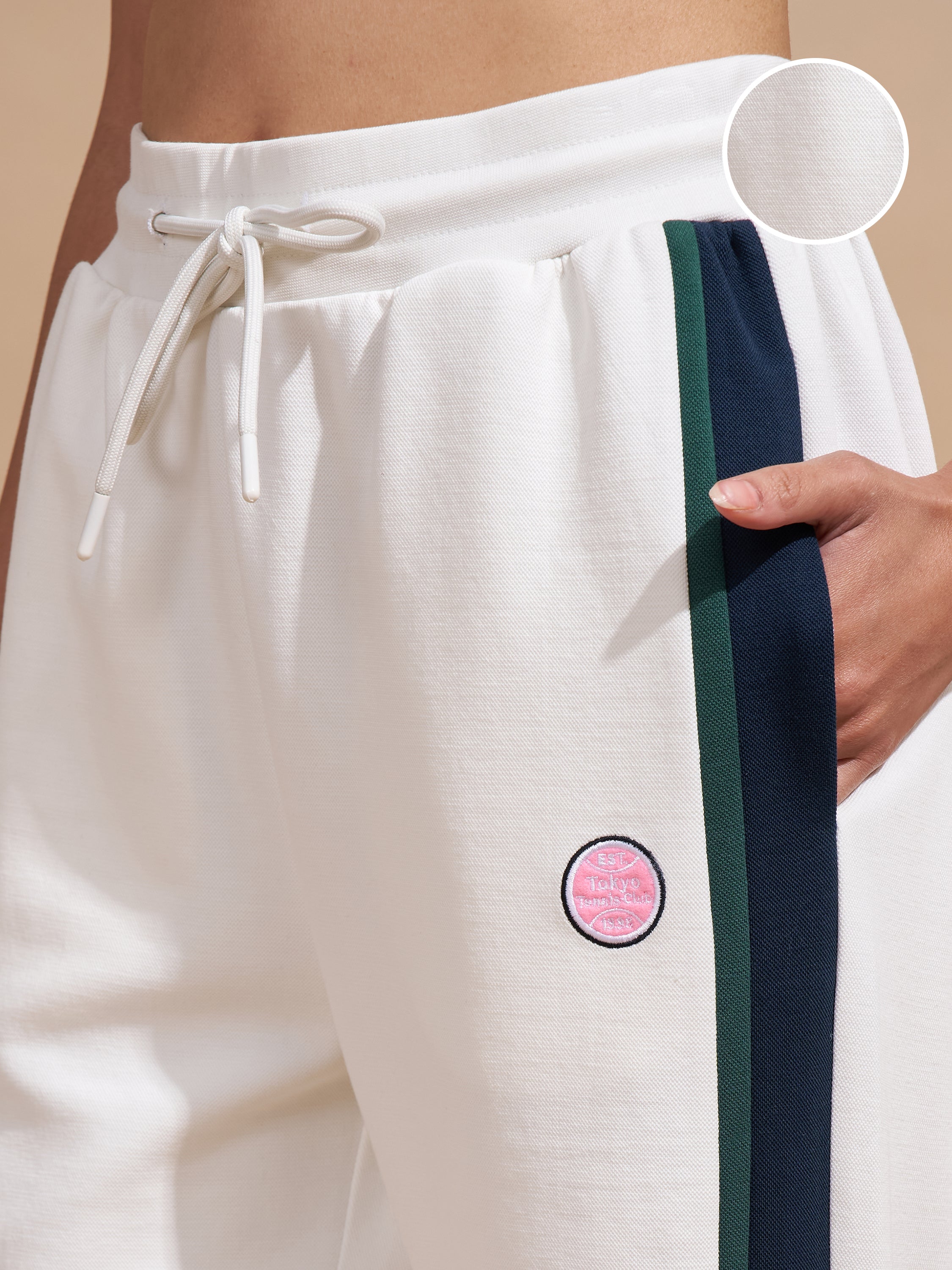 Tokyo Talkies Women White Relaxed Fit Track Pant