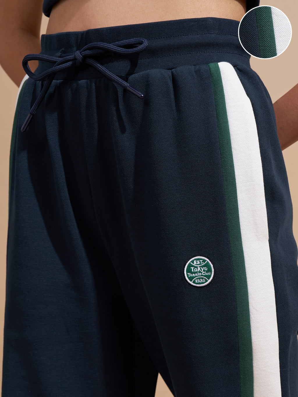 Tokyo Talkies Women Navy Blue Relaxed Fit Track Pant