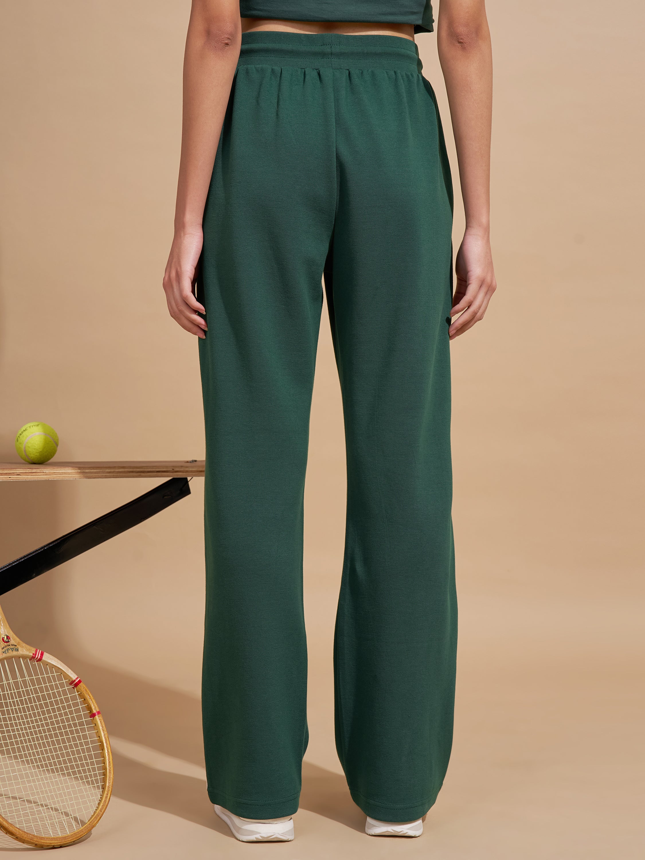 Tokyo Talkies Women Green Relaxed Fit Track Pant