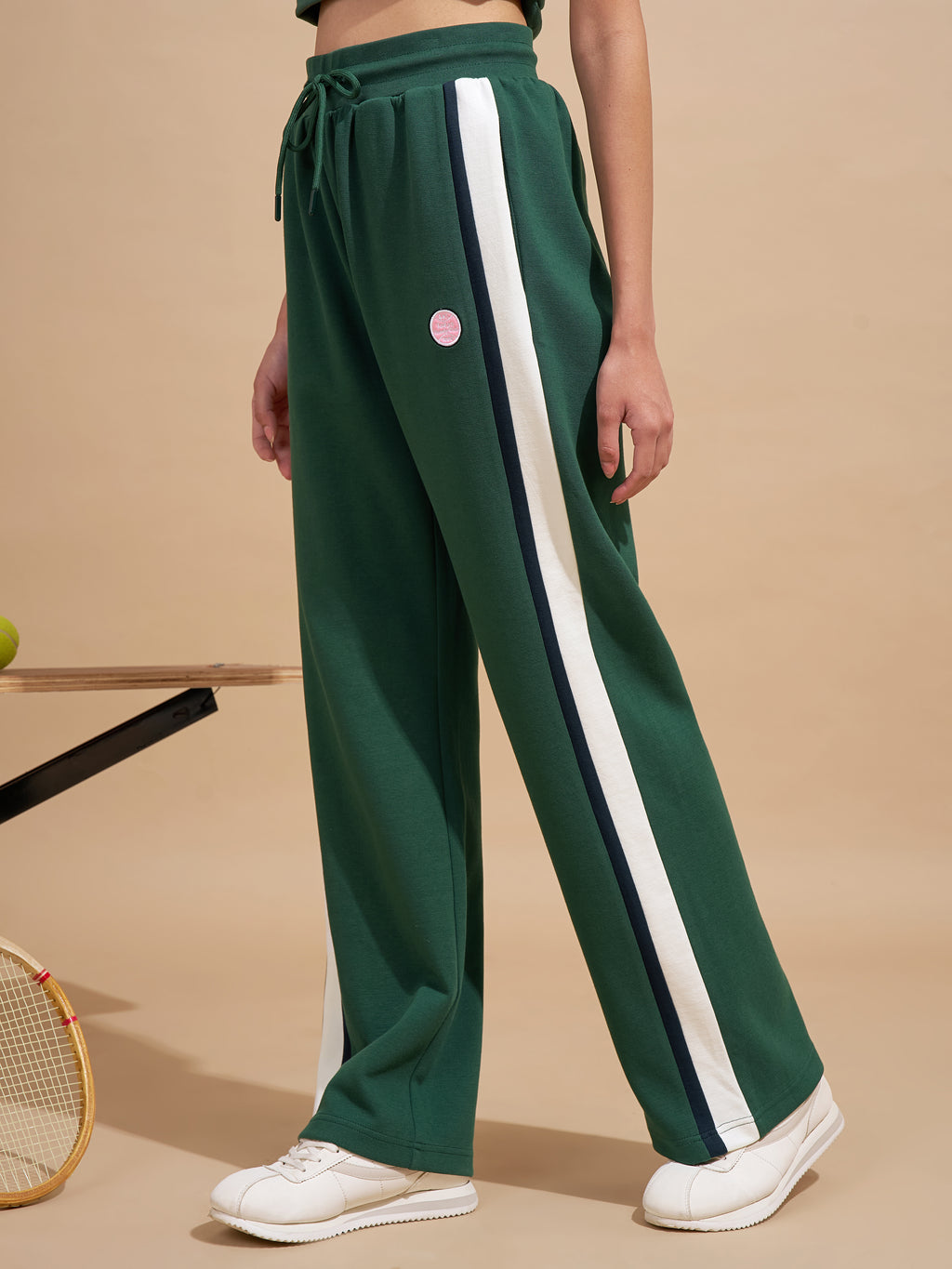 Tokyo Talkies Women Green Relaxed Fit Track Pant
