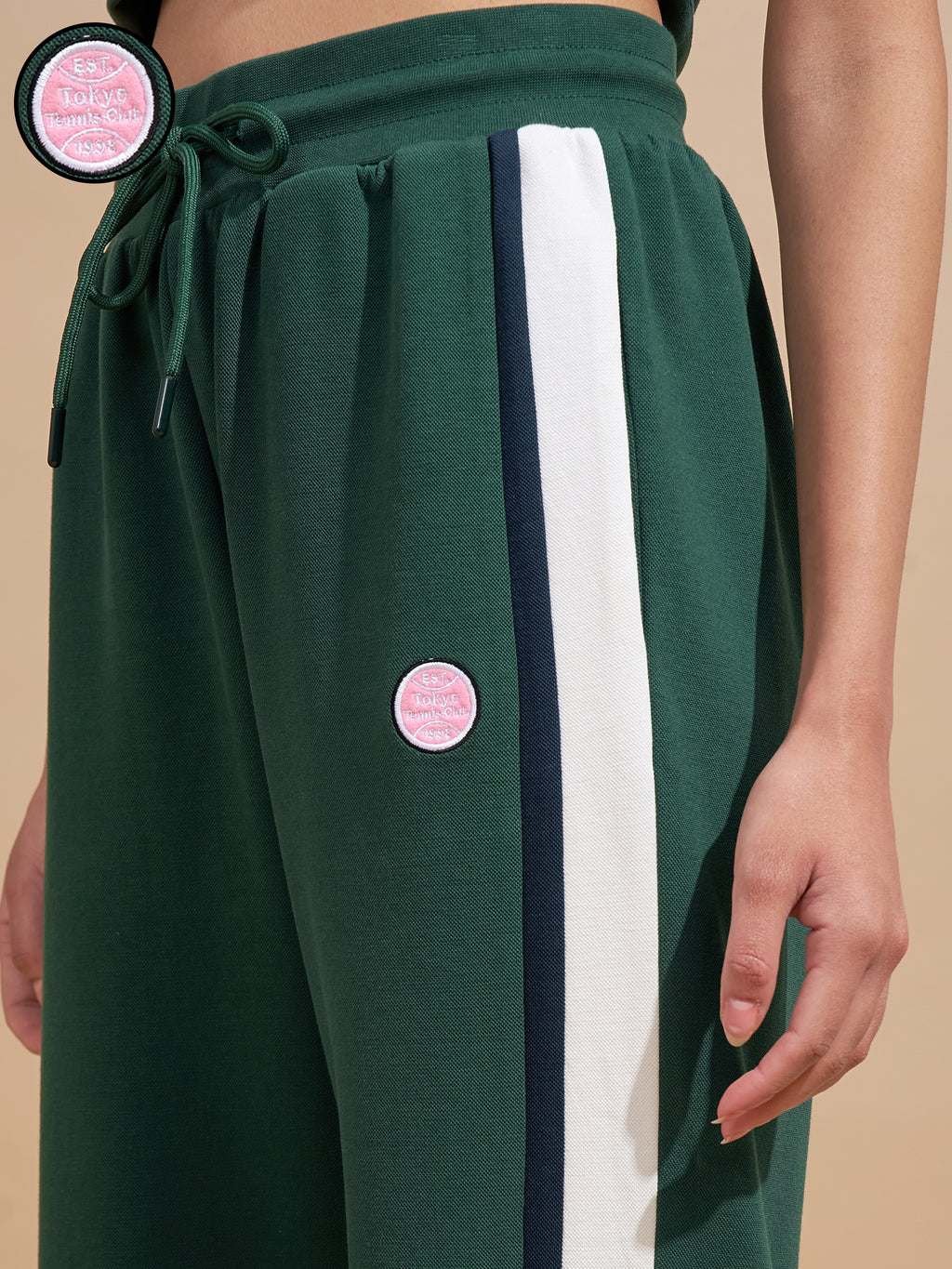 Tokyo Talkies Women Green Relaxed Fit Track Pant