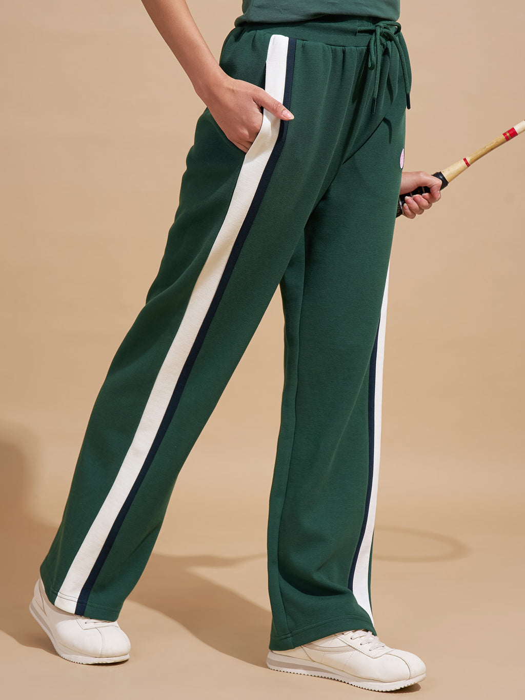 Tokyo Talkies Women Green Relaxed Fit Track Pant