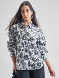 Tokyo Talkies Women Grey Printed Casual Shirt - Grey - Image 1