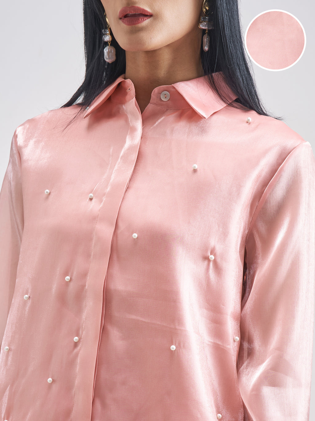 Chic By Tokyo Talkies Women Pink Solid Casual Shirt - Pink - Image 5