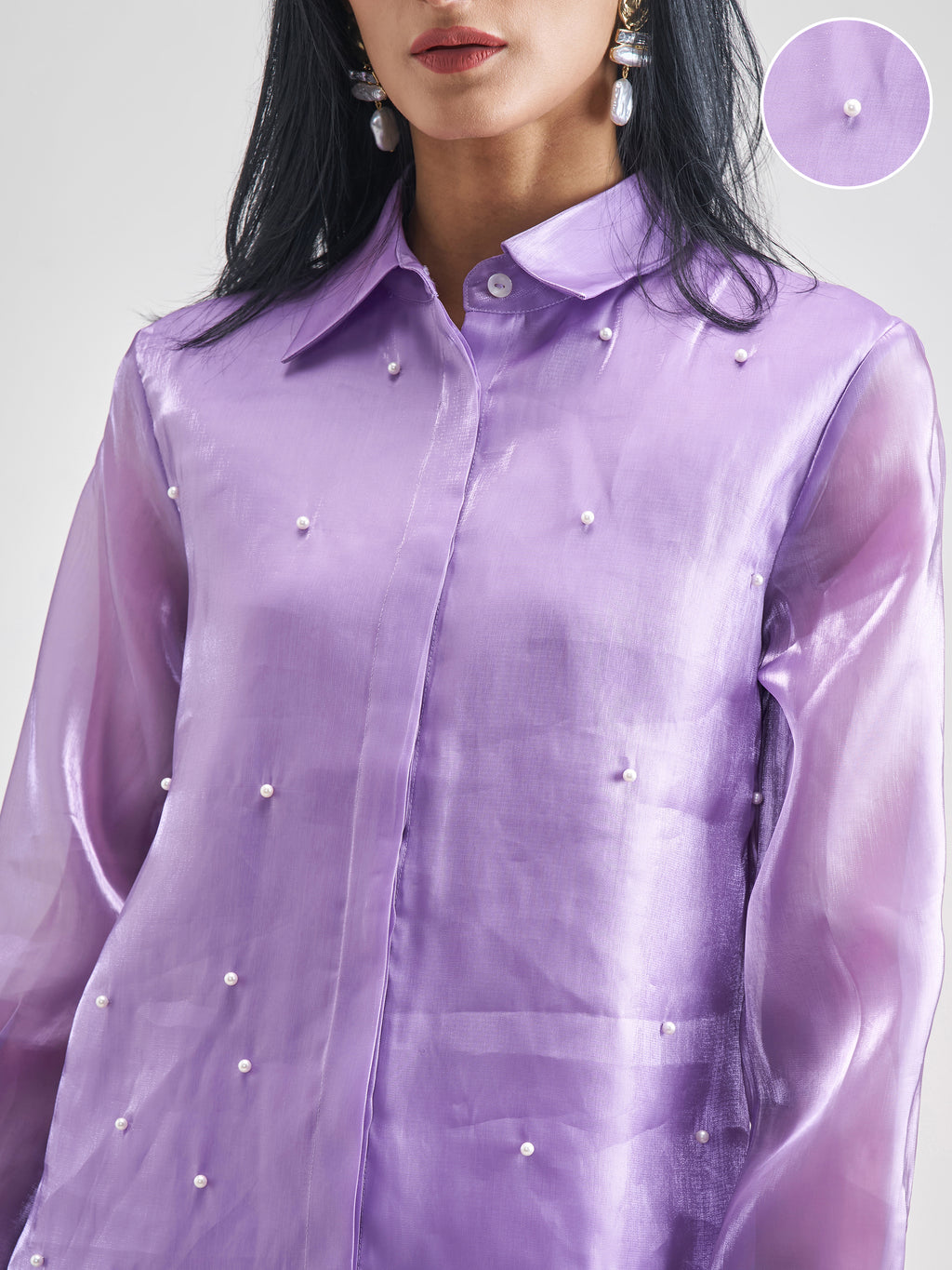 Chic By Tokyo Talkies Women Violet Solid Casual Shirt - Violet - Image 5