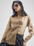 Chic By Tokyo Talkies Women Khaki Solid Casual Shirt - Khaki - Image 1