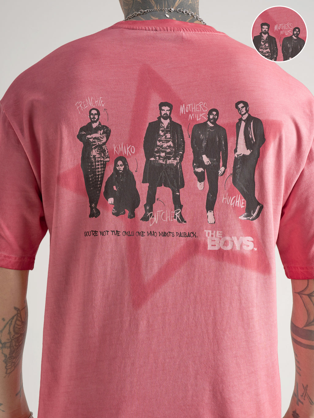 Highlander Men Pink The Boys Printed Round Neck Oversized Fit T-Shirt - Pink - Image 5