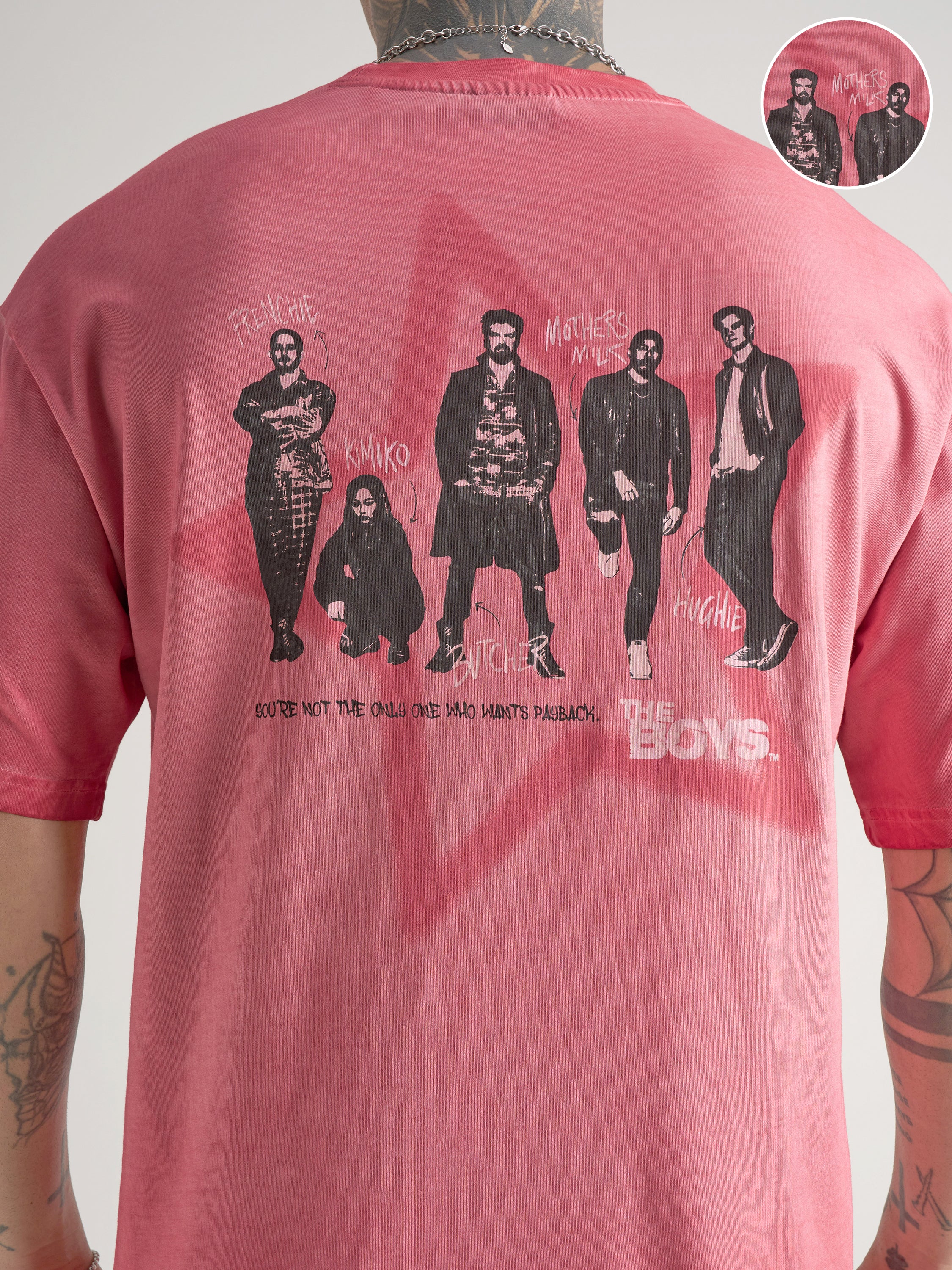Highlander Men Pink The Boys Printed Round Neck Oversized Fit T-Shirt - Pink - Image 5