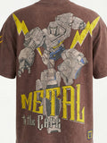 Highlander Men Brown Transformers Printed Round Neck Oversized Fit T-Shirt - Brown - Image 1