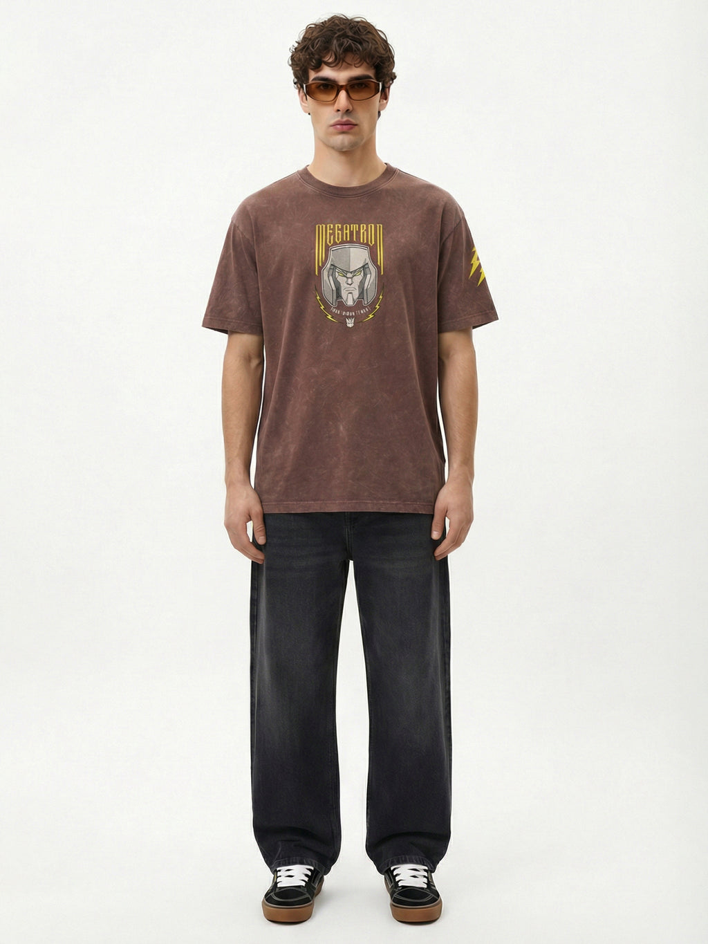 Highlander Men Brown Transformers Printed Round Neck Oversized Fit T-Shirt - Brown - Image 4
