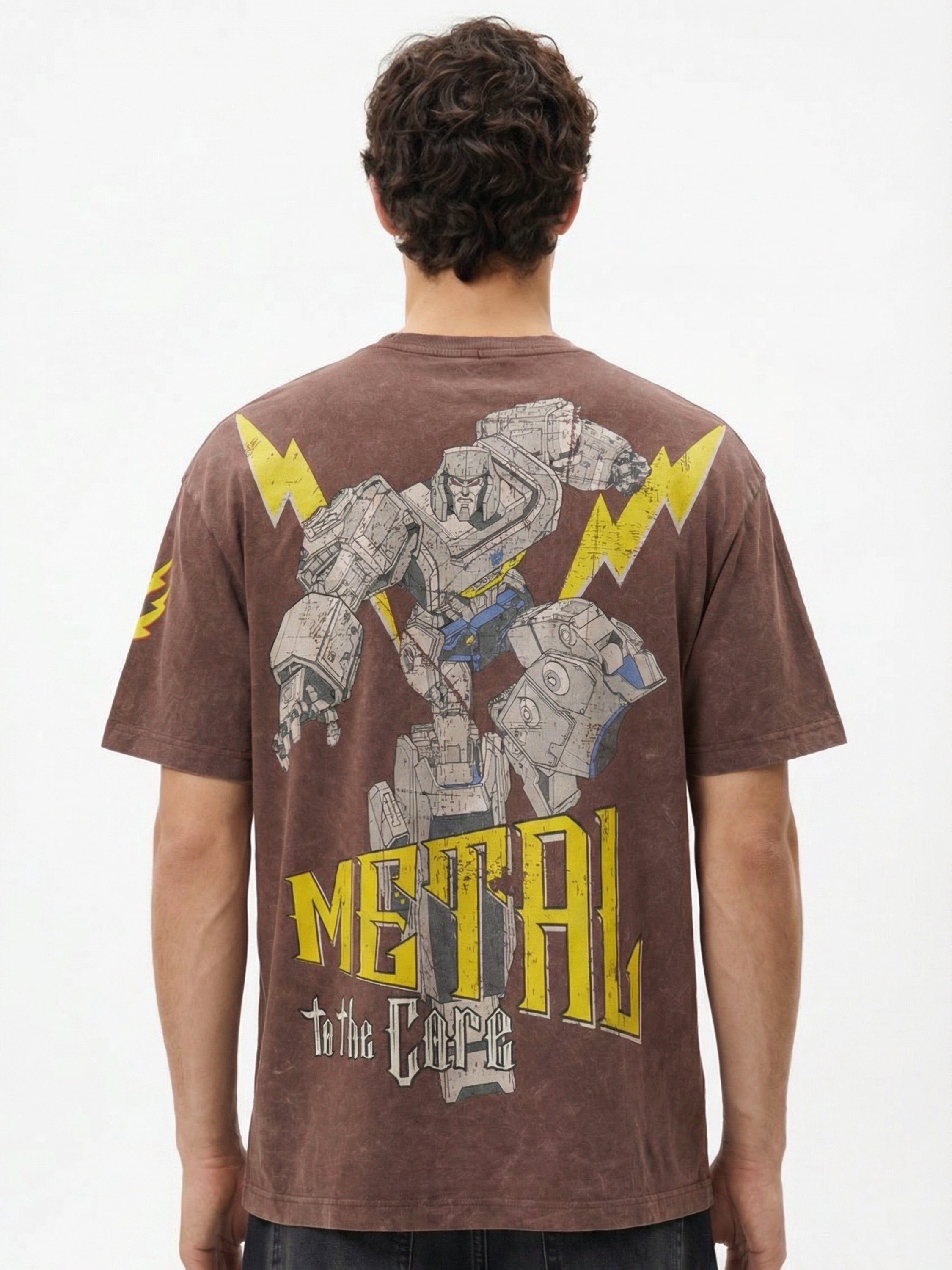 Highlander Men Brown Transformers Printed Round Neck Oversized Fit T-Shirt - Brown - Image 5