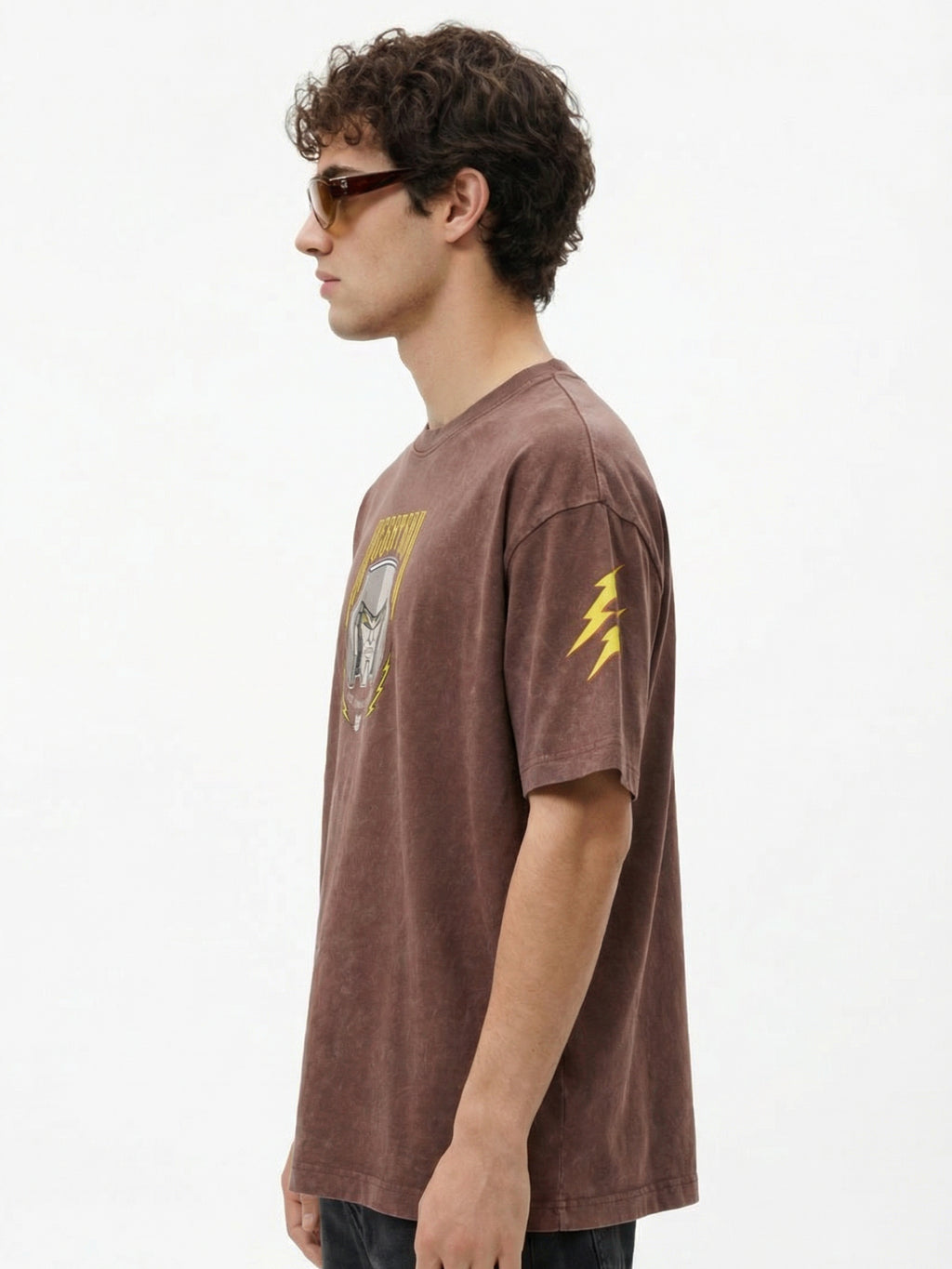 Highlander Men Brown Transformers Printed Round Neck Oversized Fit T-Shirt - Brown - Image 6