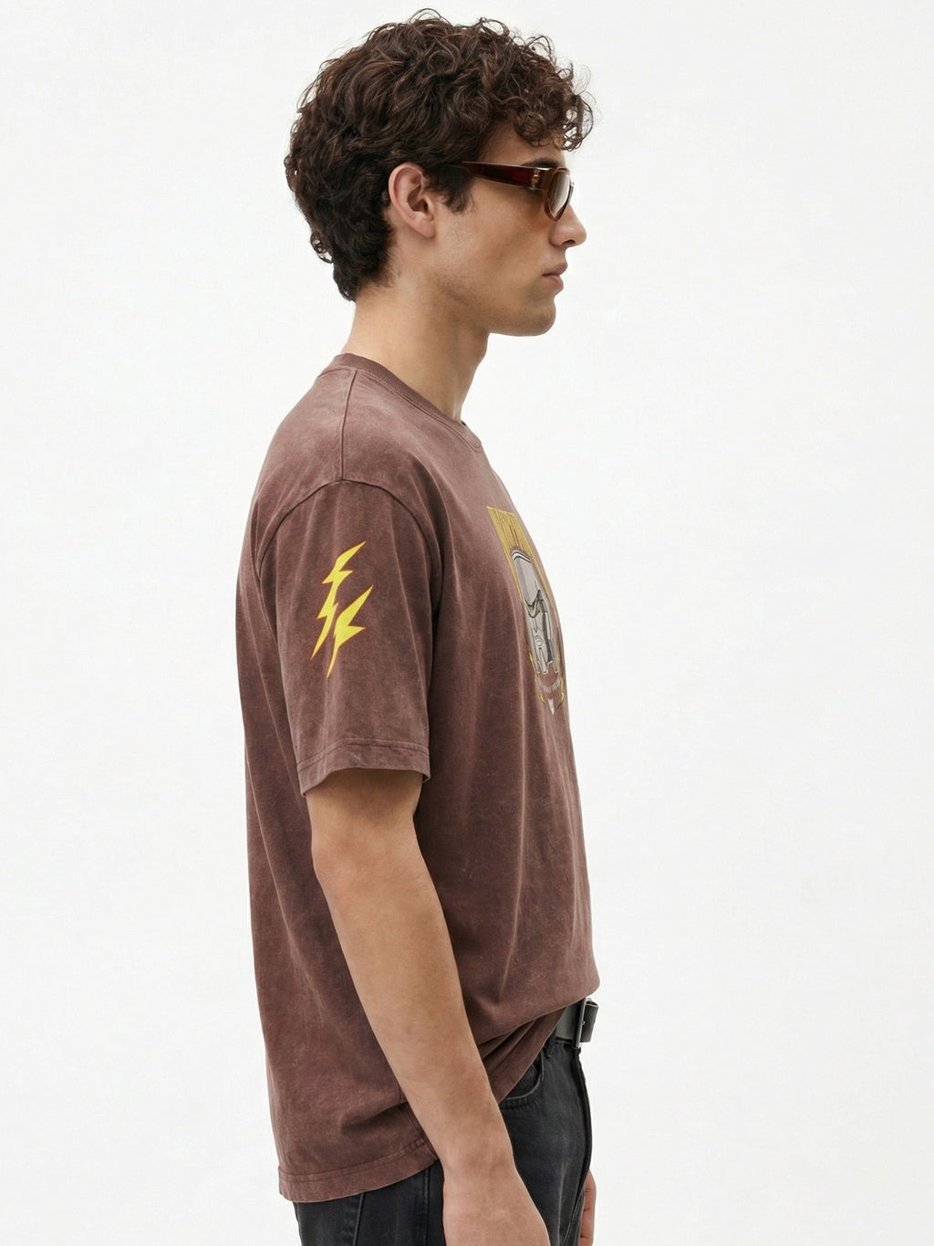 Highlander Men Brown Transformers Printed Round Neck Oversized Fit T-Shirt - Brown - Image 7