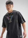 Highlander Men Black The Boys Printed Round Neck Oversized Fit T-Shirt - Black - Image 1