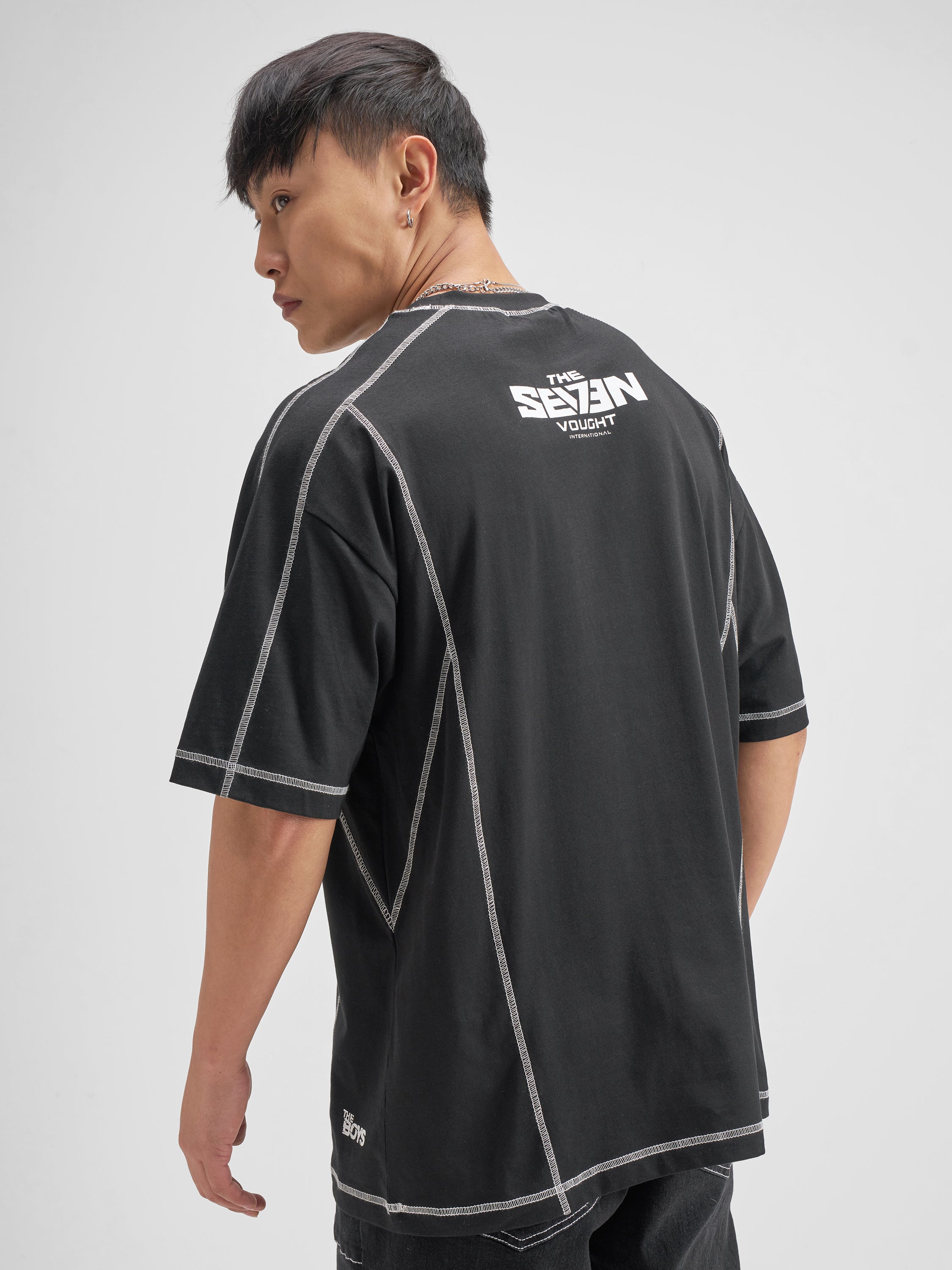 Highlander Men Black The Boys Printed Round Neck Oversized Fit T-Shirt - Black - Image 3