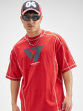 Highlander Men Red The Boys Printed Round Neck Oversized Fit T-Shirt - Red - Image 1