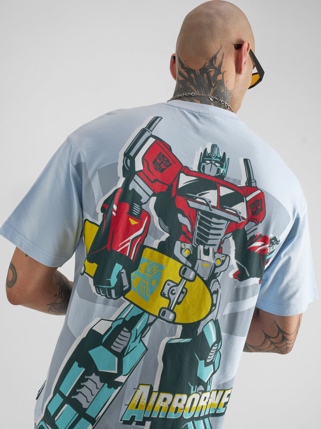 Highlander Men Blue Transformers Printed Round Neck T-Shirt - Blue - Image 1