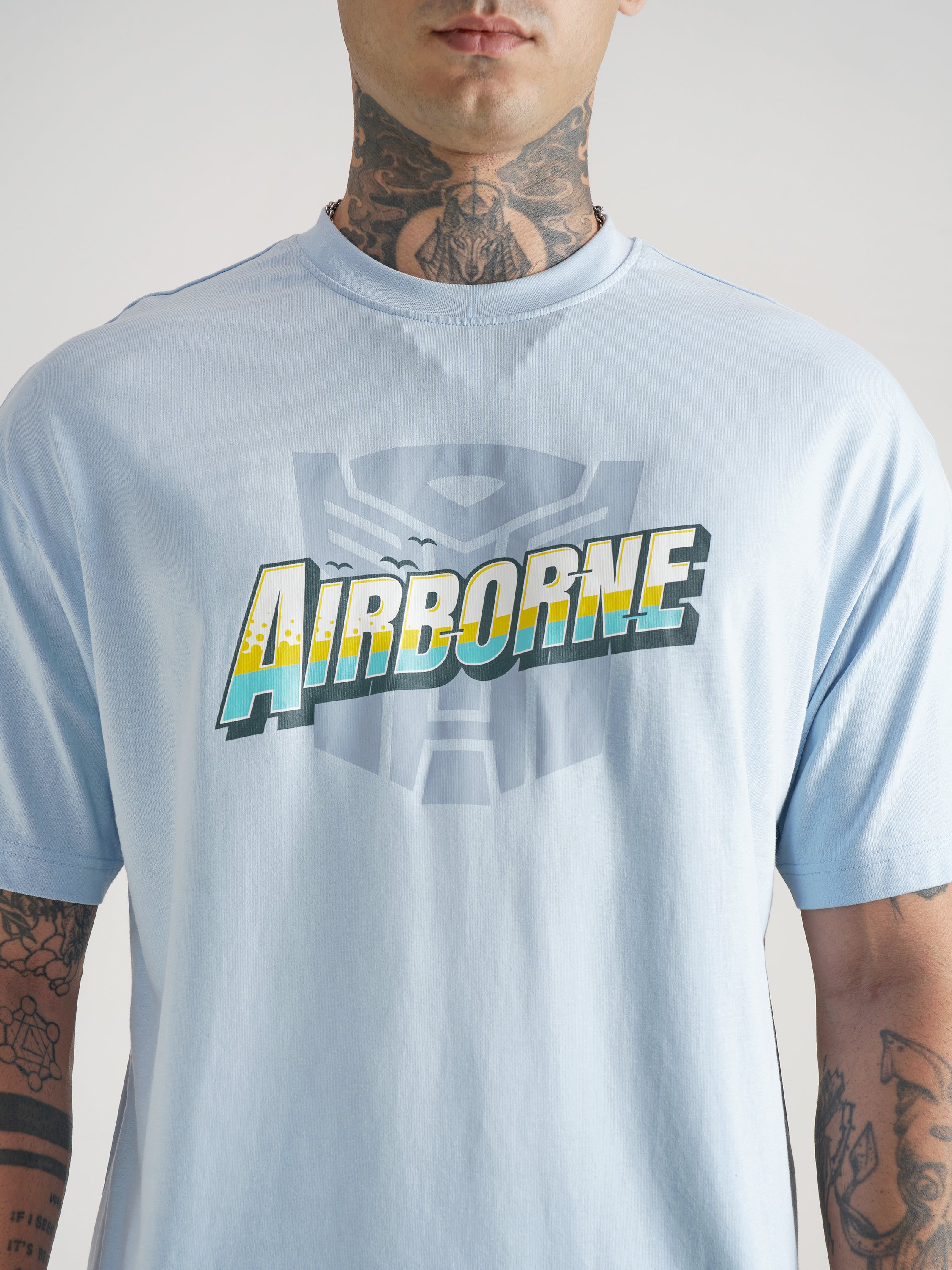 Highlander Men Blue Transformers Printed Round Neck T-Shirt - Blue - Image 7