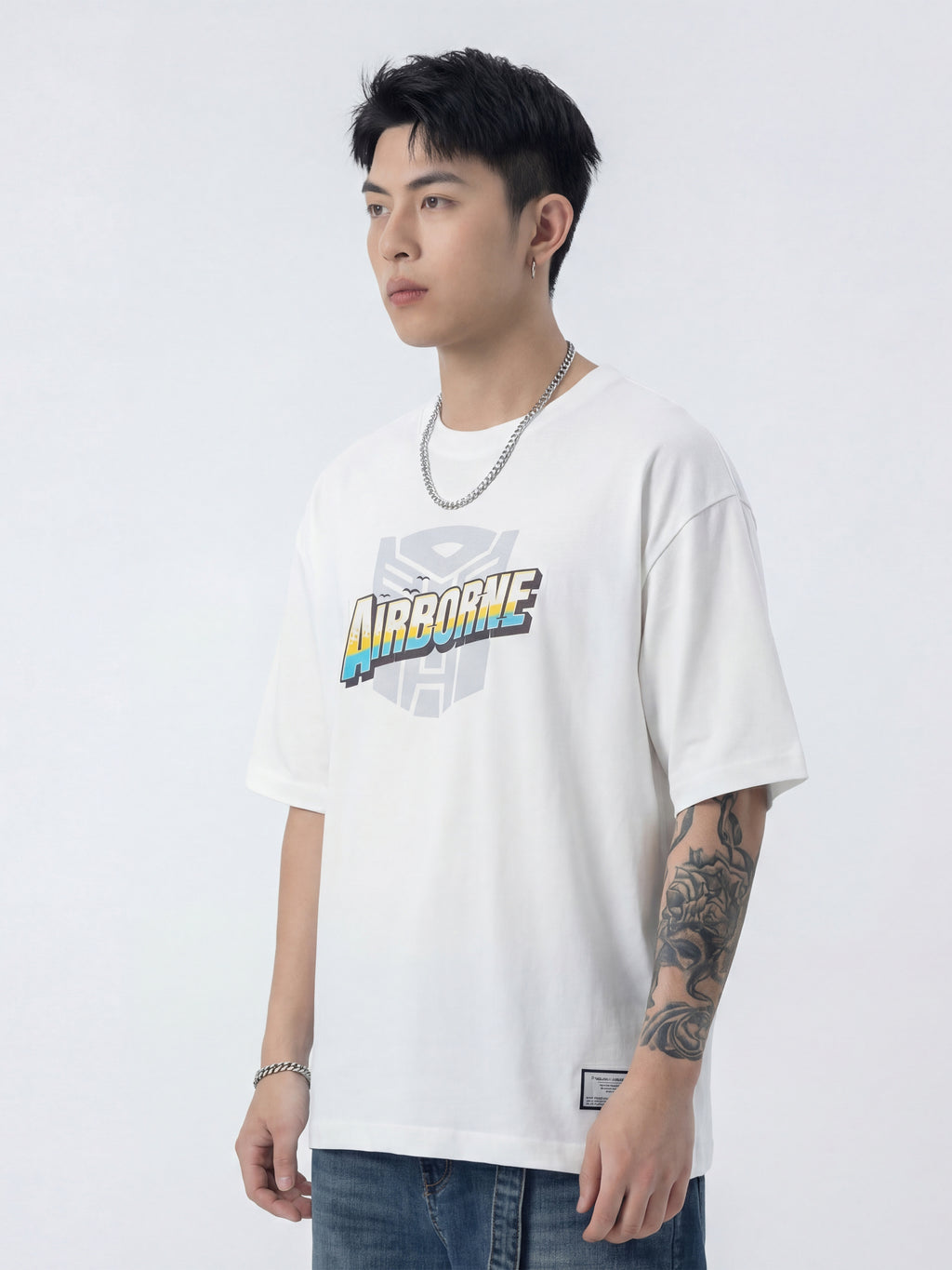 Highlander Men White Transformers Printed Round Neck T-Shirt - White - Image 6