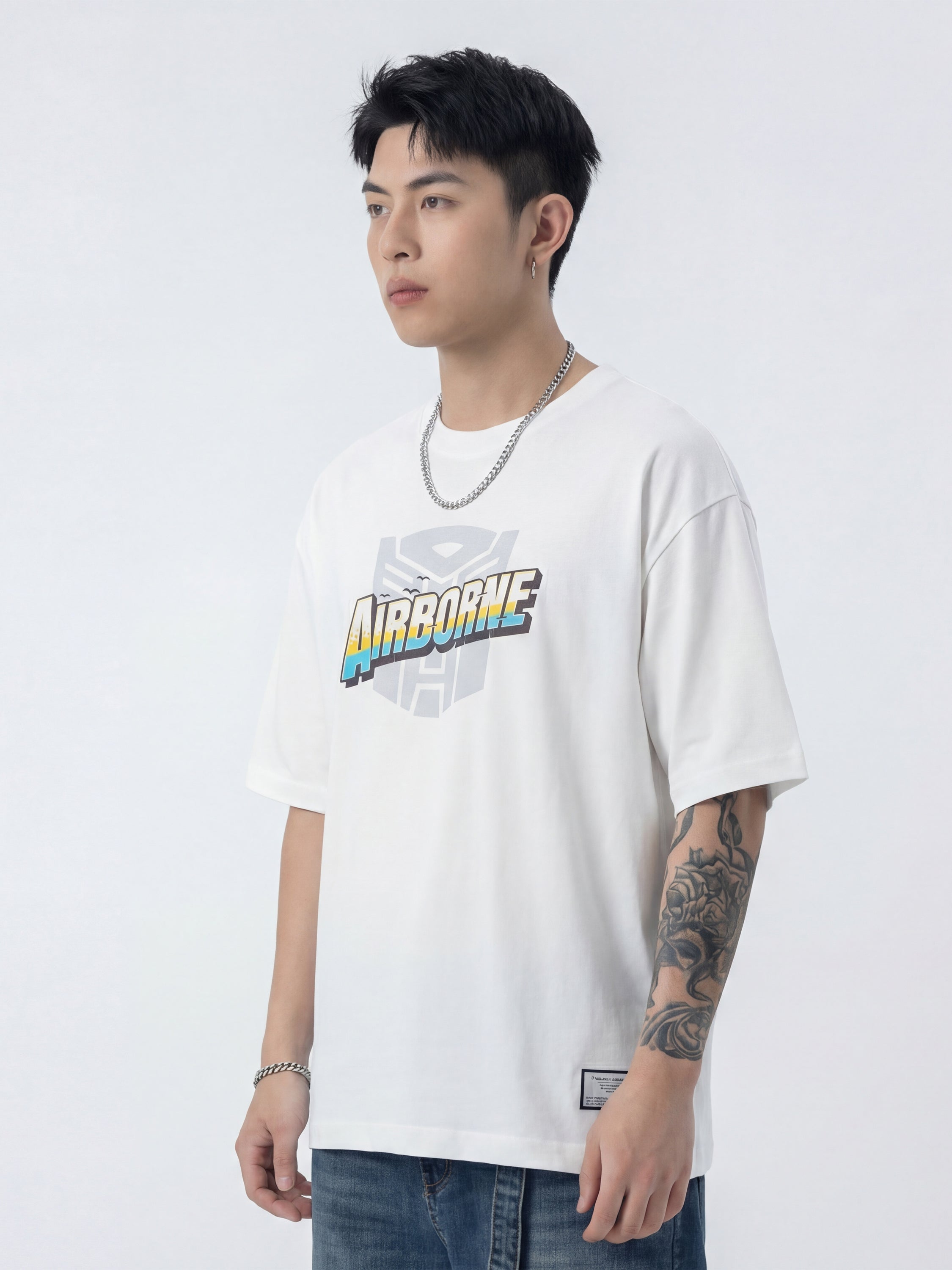 Highlander Men White Transformers Printed Round Neck T-Shirt - White - Image 6