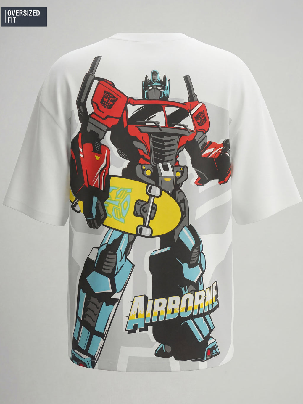 Highlander Men White Transformers Printed Round Neck T-Shirt - White - Image 7