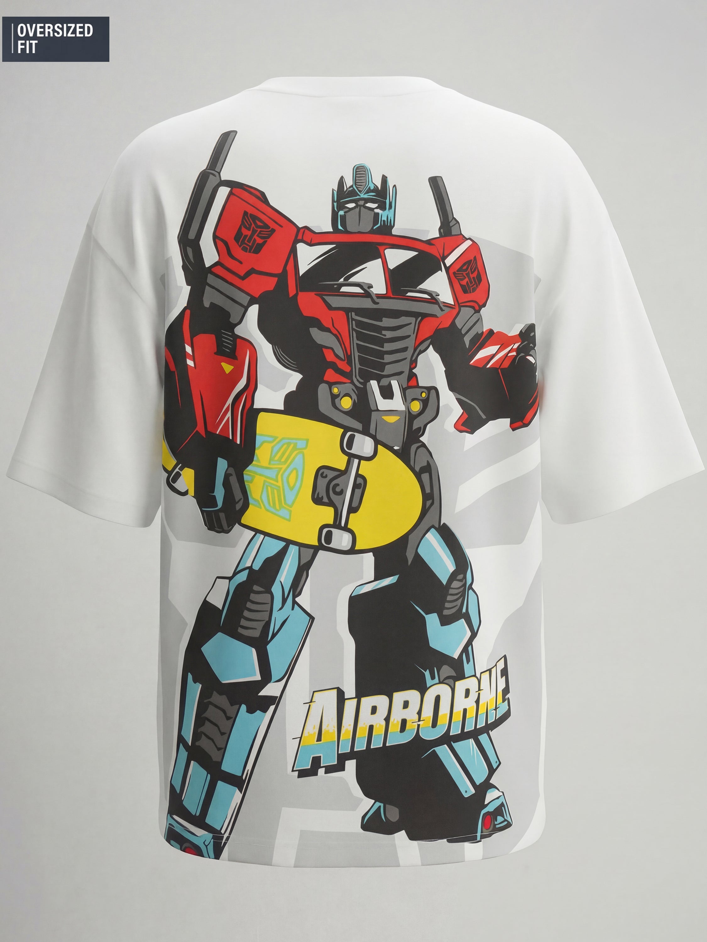 Highlander Men White Transformers Printed Round Neck T-Shirt - White - Image 7