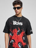 Highlander Men Black The Boys Printed Round Neck Oversized Fit T-Shirt