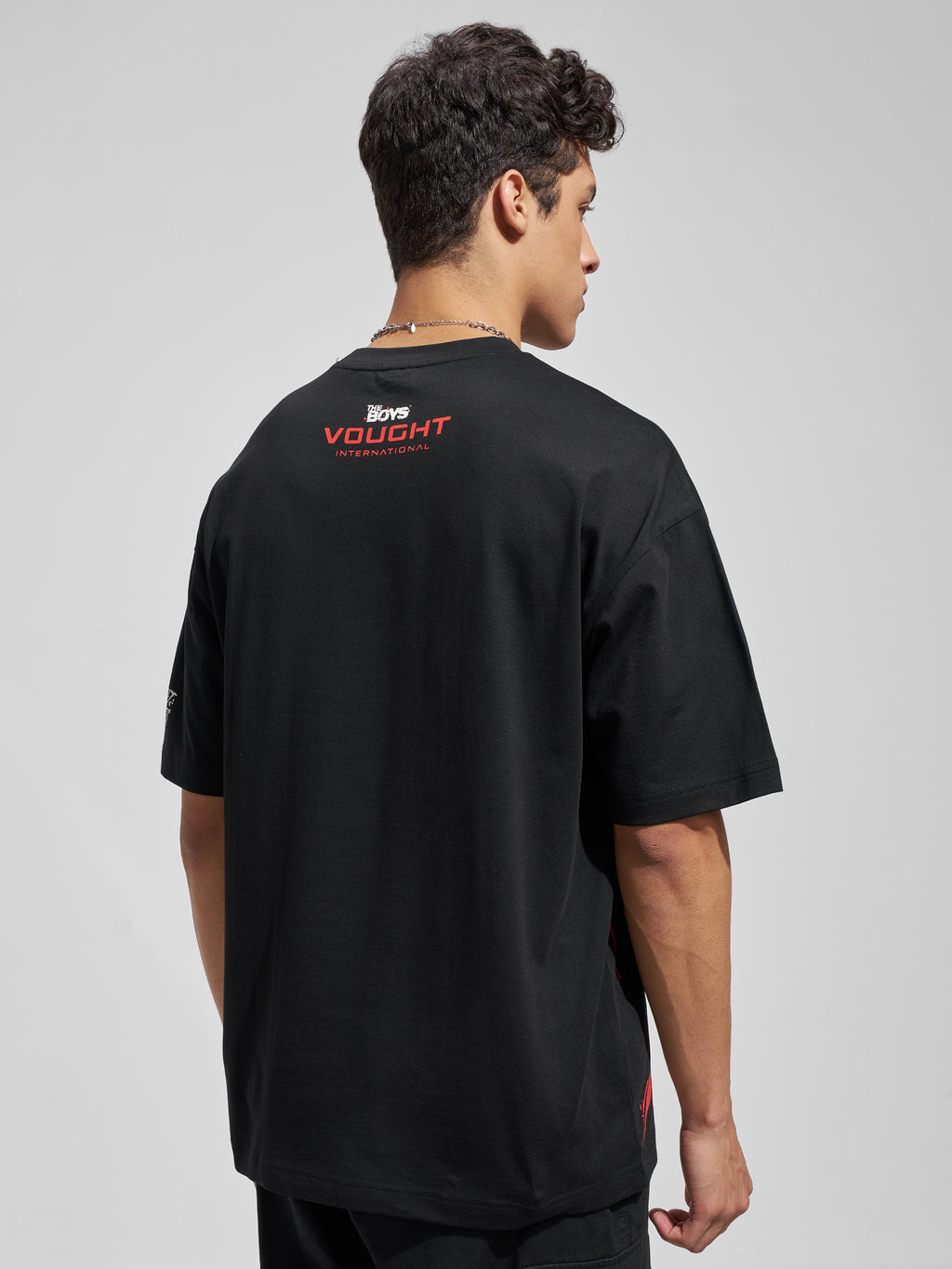 Highlander Men Black The Boys Printed Round Neck Oversized Fit T-Shirt