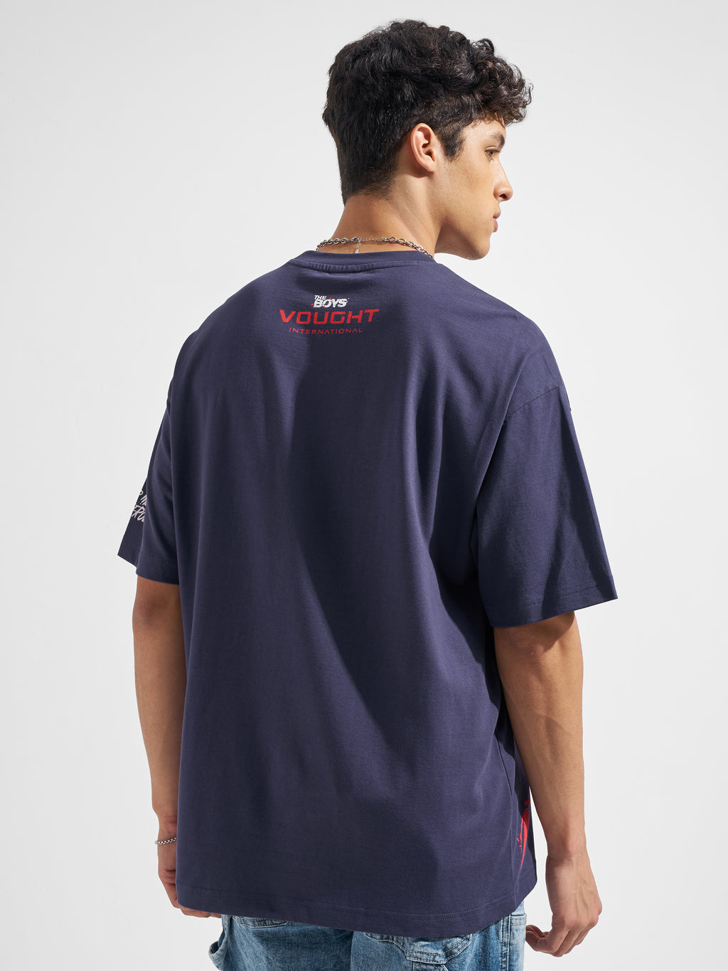 Highlander Men Blue The Boys Printed Round Neck Oversized Fit T-Shirt
