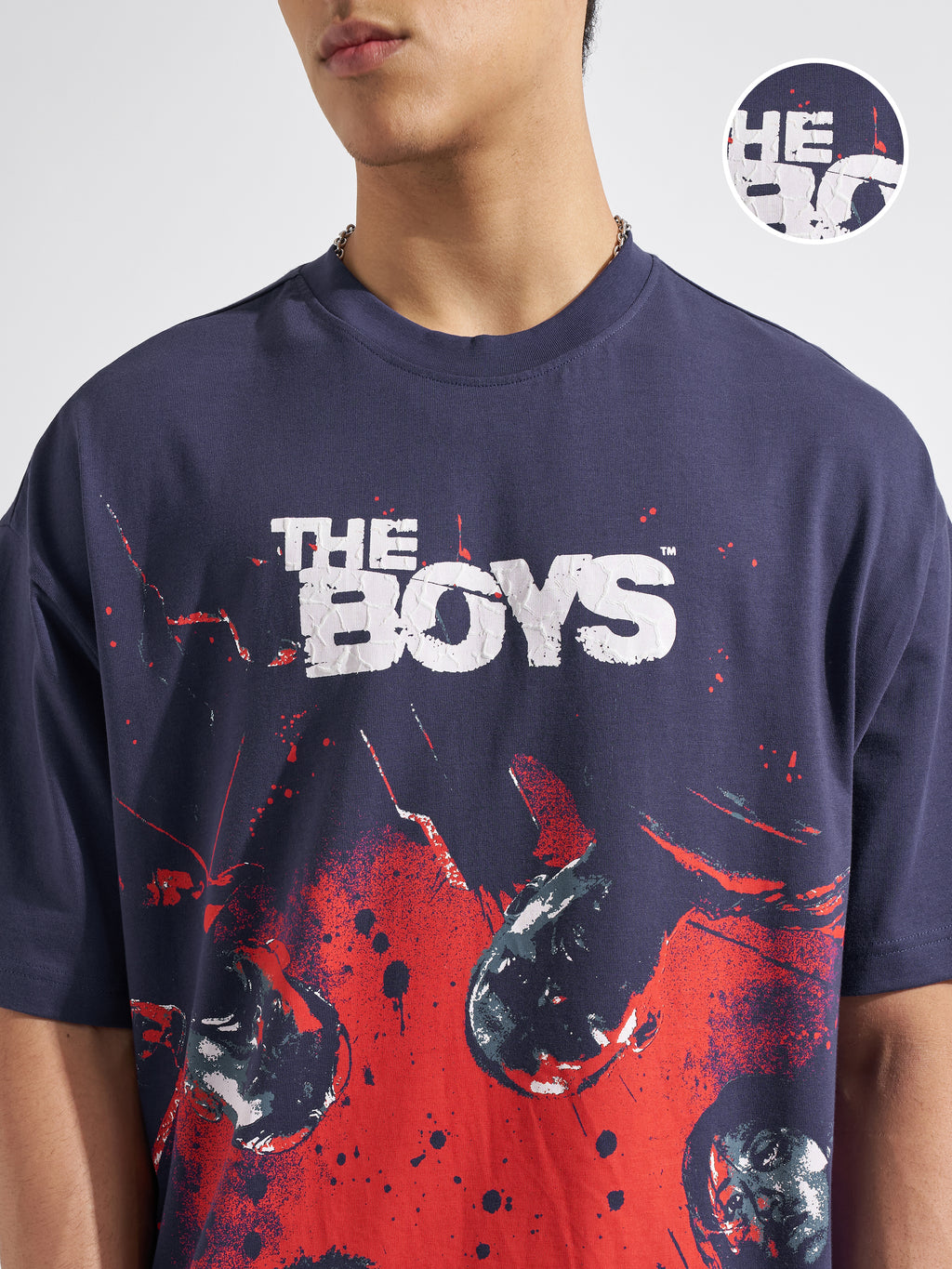 Highlander Men Blue The Boys Printed Round Neck Oversized Fit T-Shirt