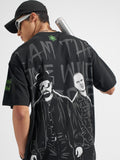 Highlander Men Black Breaking Bad Printed Round Neck Oversized Fit T-Shirt